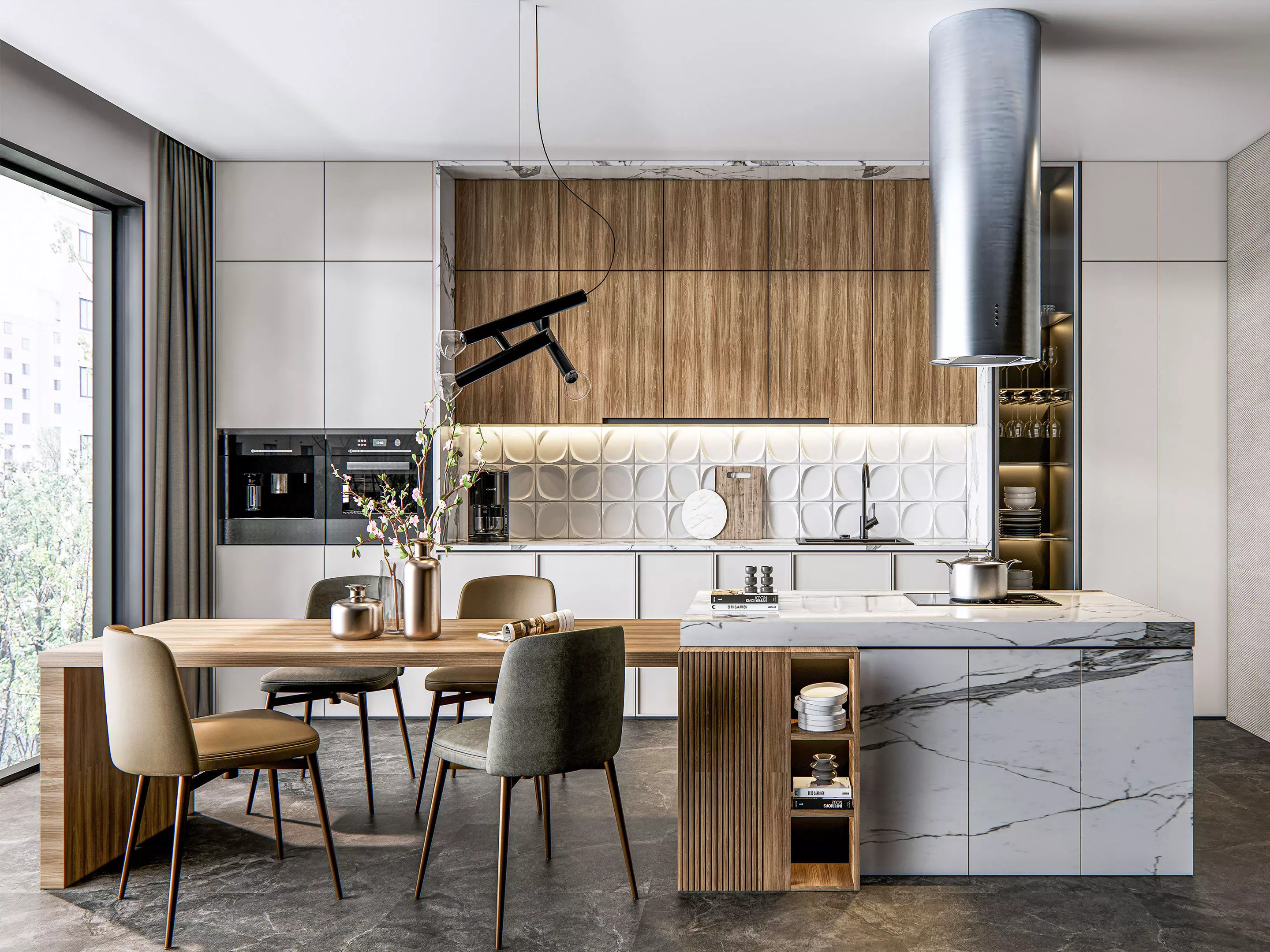 Kitchen Modern interior  0023 3D model_0