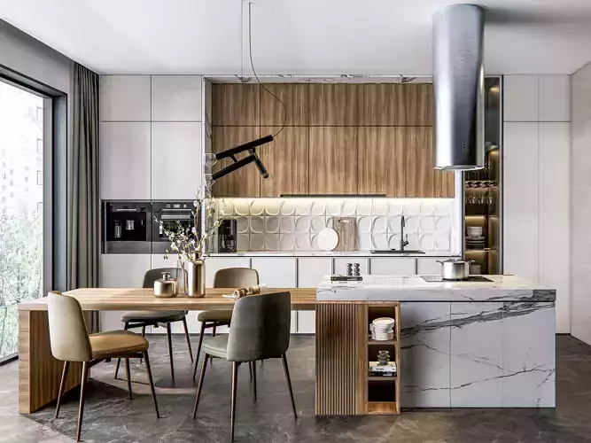 Kitchen Modern interior  0023 3D model