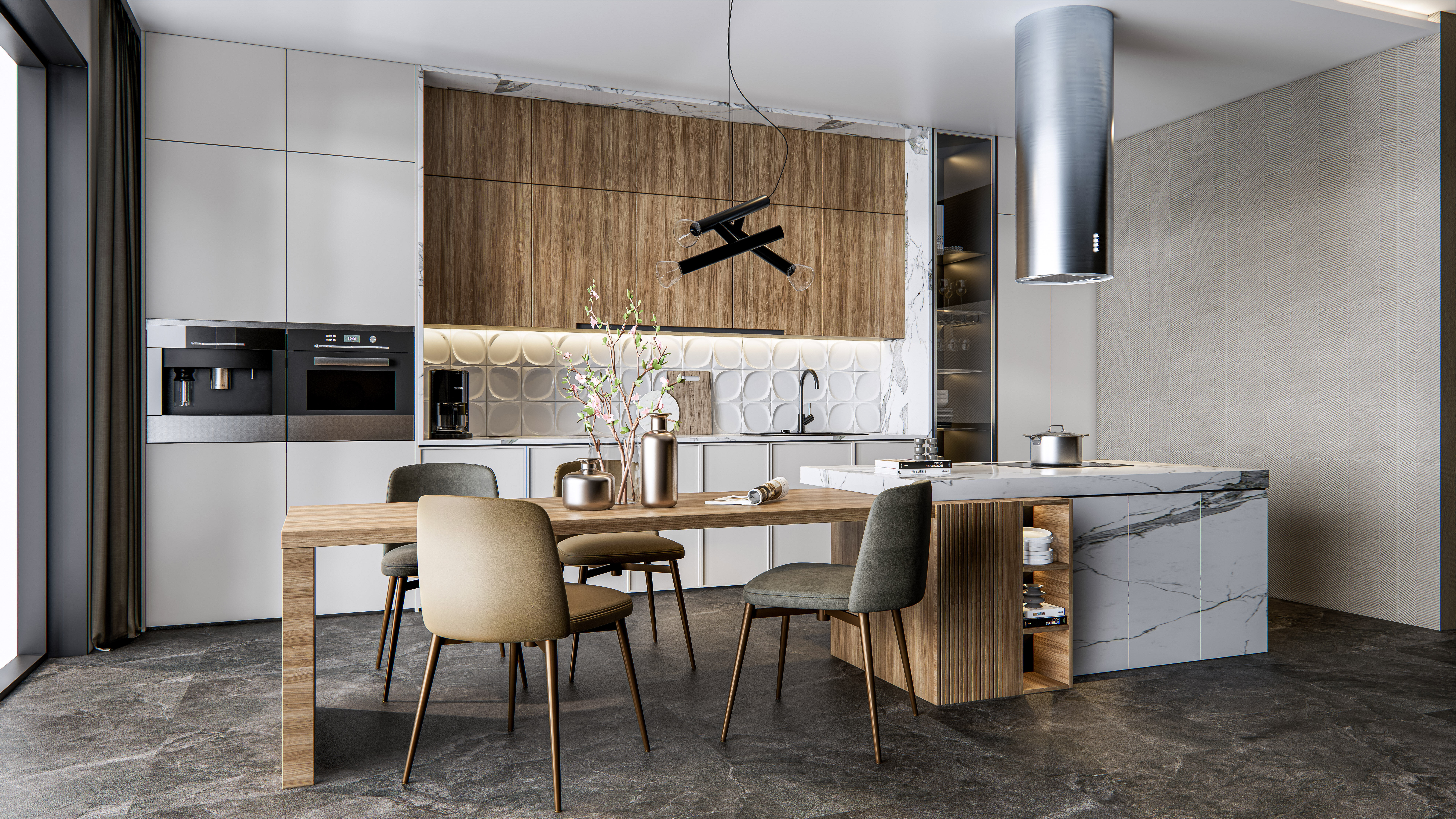 Kitchen Modern interior  0023 3D model_2