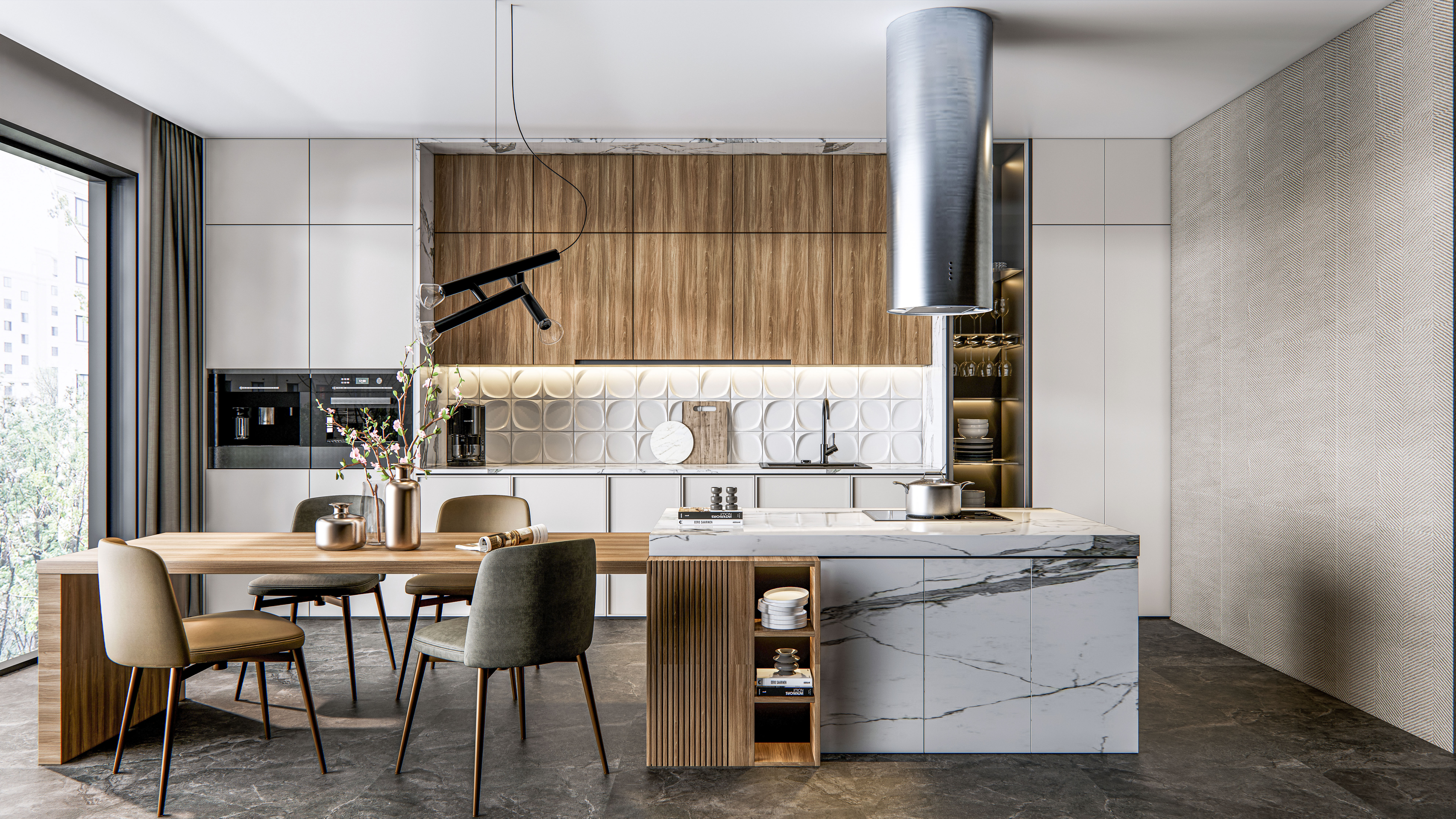 Kitchen Modern interior  0023 3D model_1