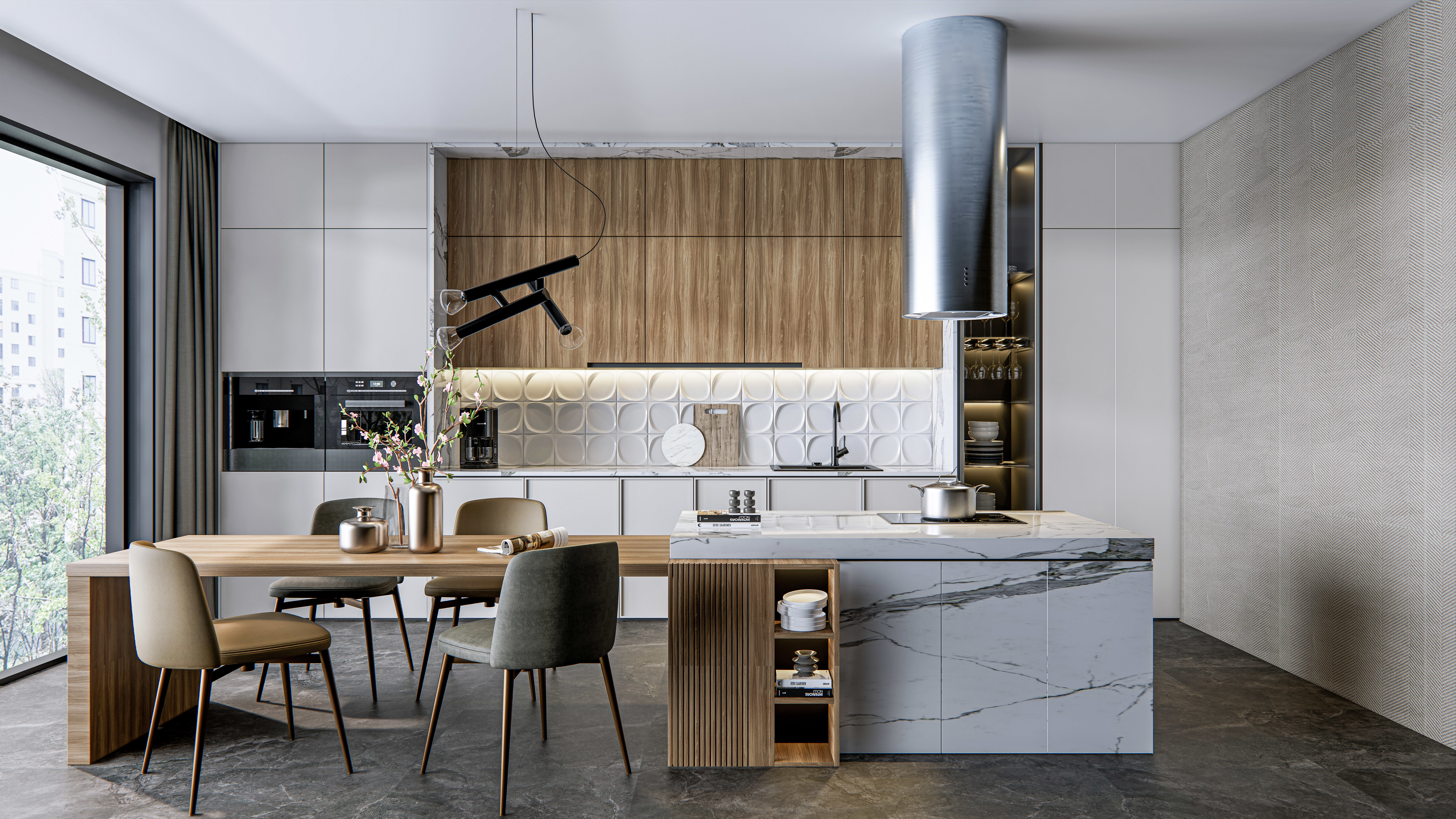 Kitchen Modern interior  0023 3D model_11