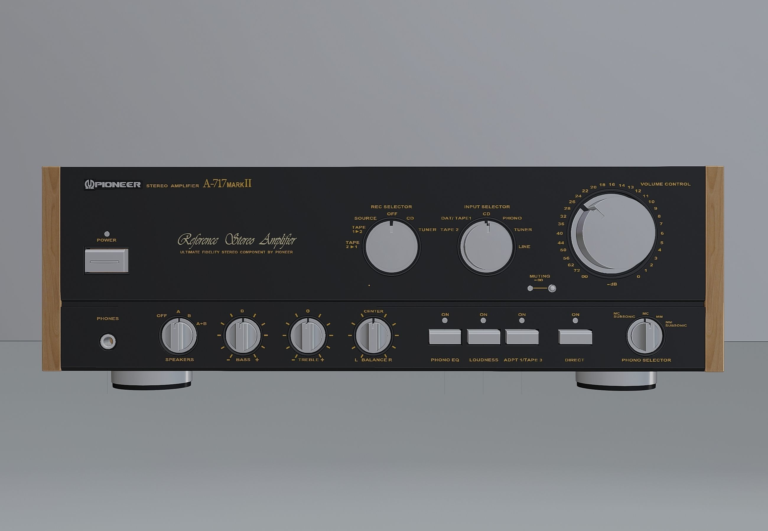 Vintage Pioneer Amplifier 1 3D model CGTrader