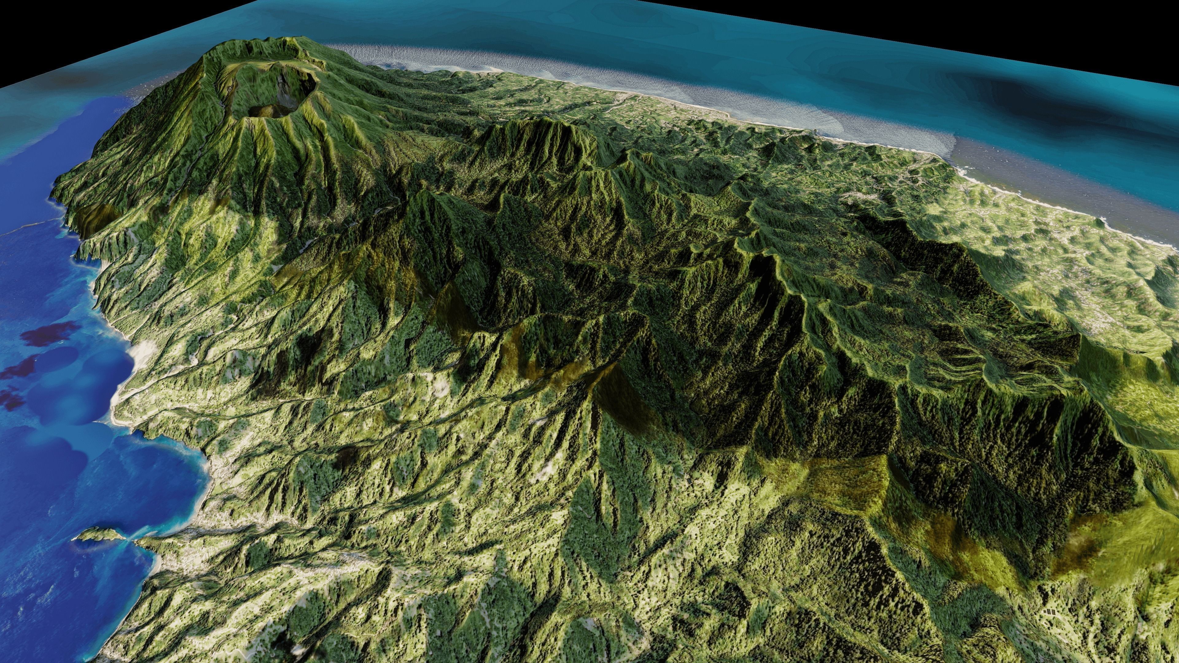 Saint Vincent island full 3d model terrain 3D model_4