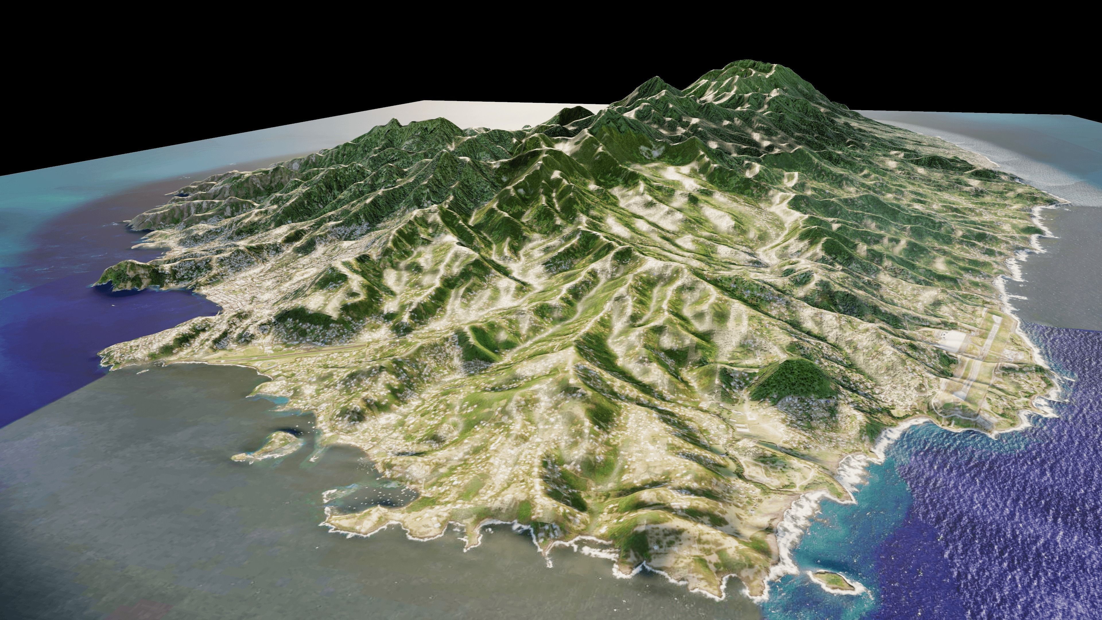 Saint Vincent island full 3d model terrain 3D model_8