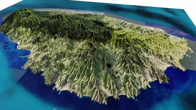 Saint Vincent island full 3d model terrain 3D model