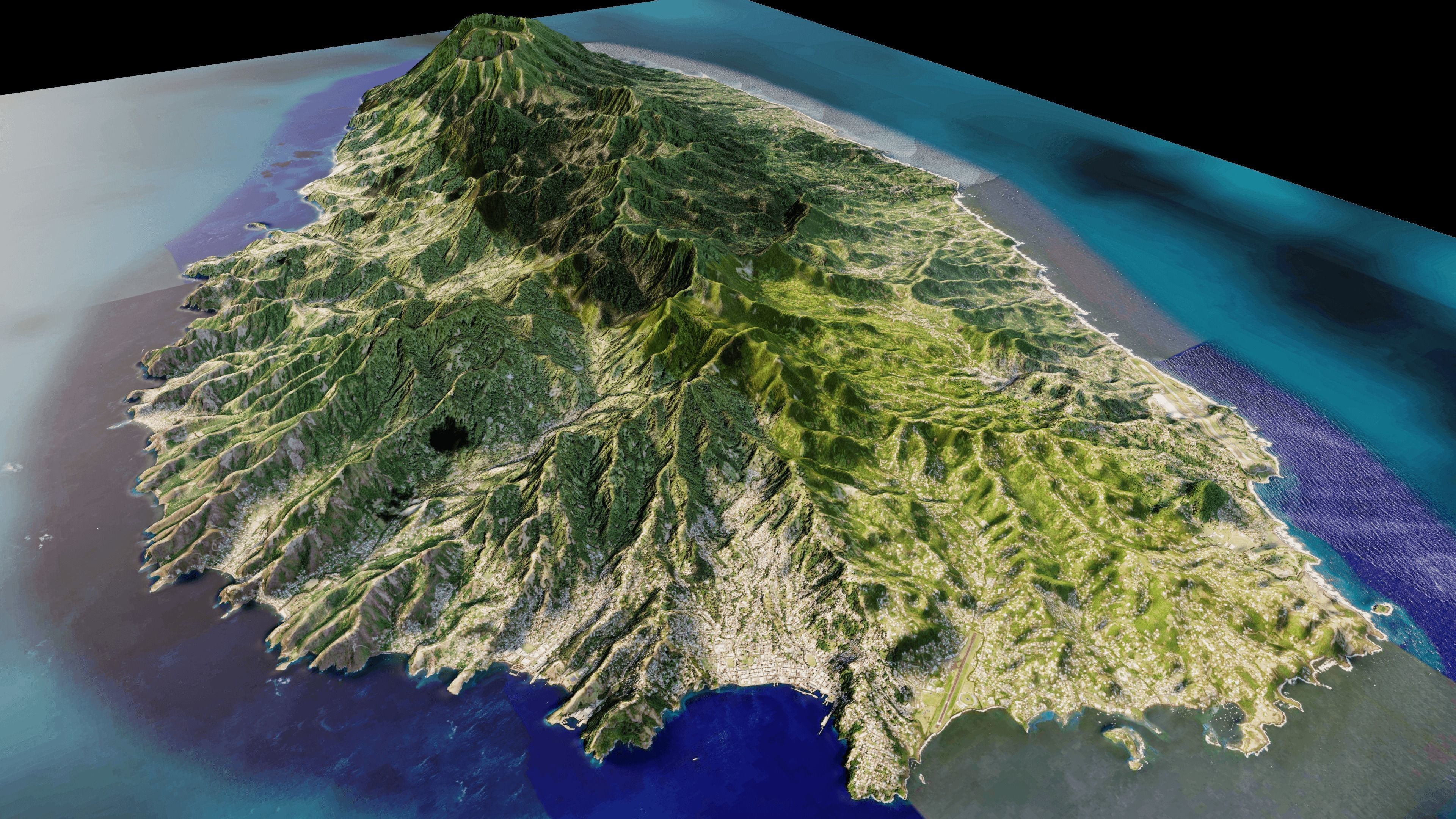 Saint Vincent island full 3d model terrain 3D model_5