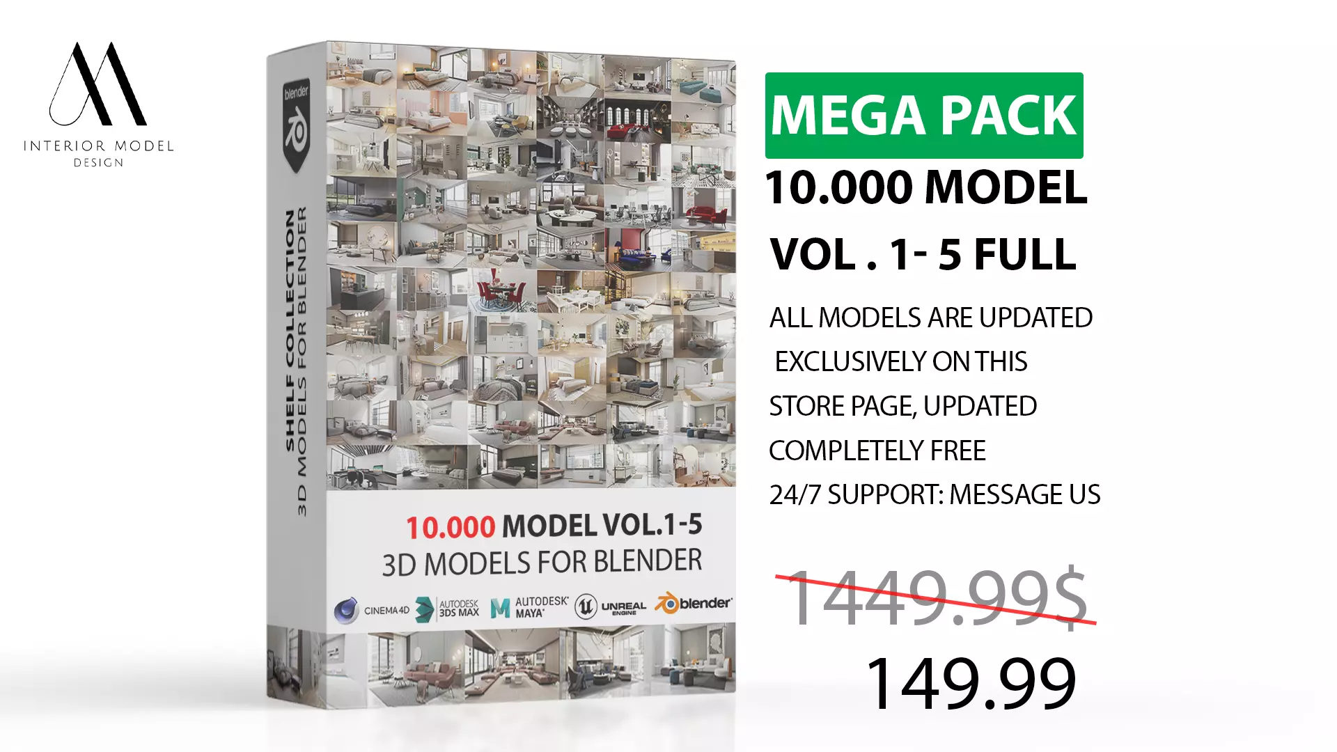 Mega Pack 10 000 furniture Models Cycles And Eevee 3D model_0