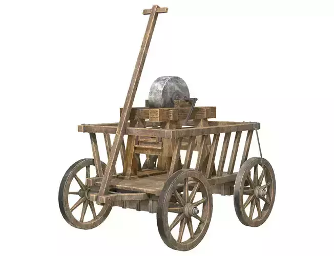 Cart With Old Grindstone 1
