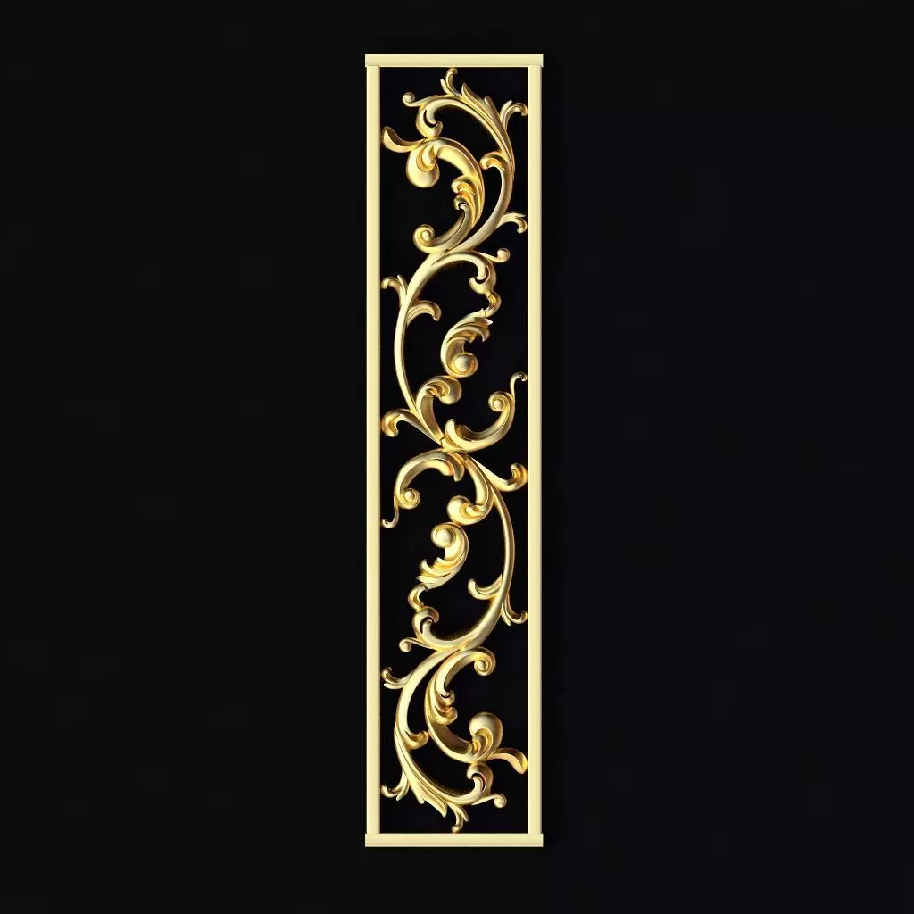 Central decor ornament for furniture 3D model_0