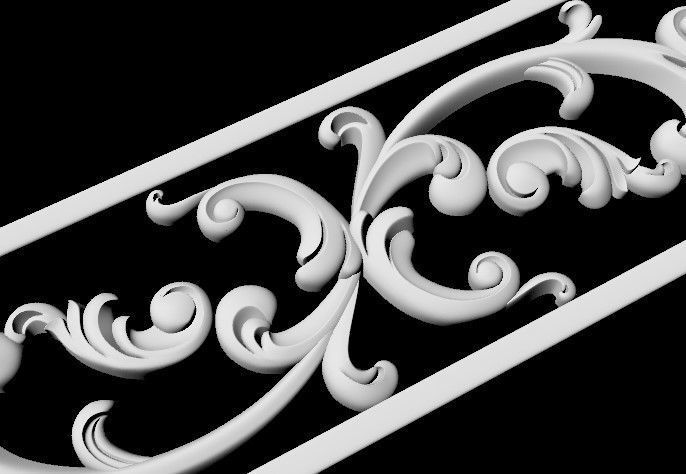 Central decor ornament for furniture 3D model_4