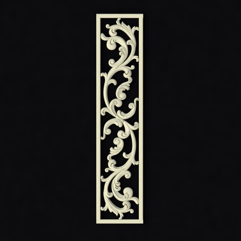 Central decor ornament for furniture 3D model_1