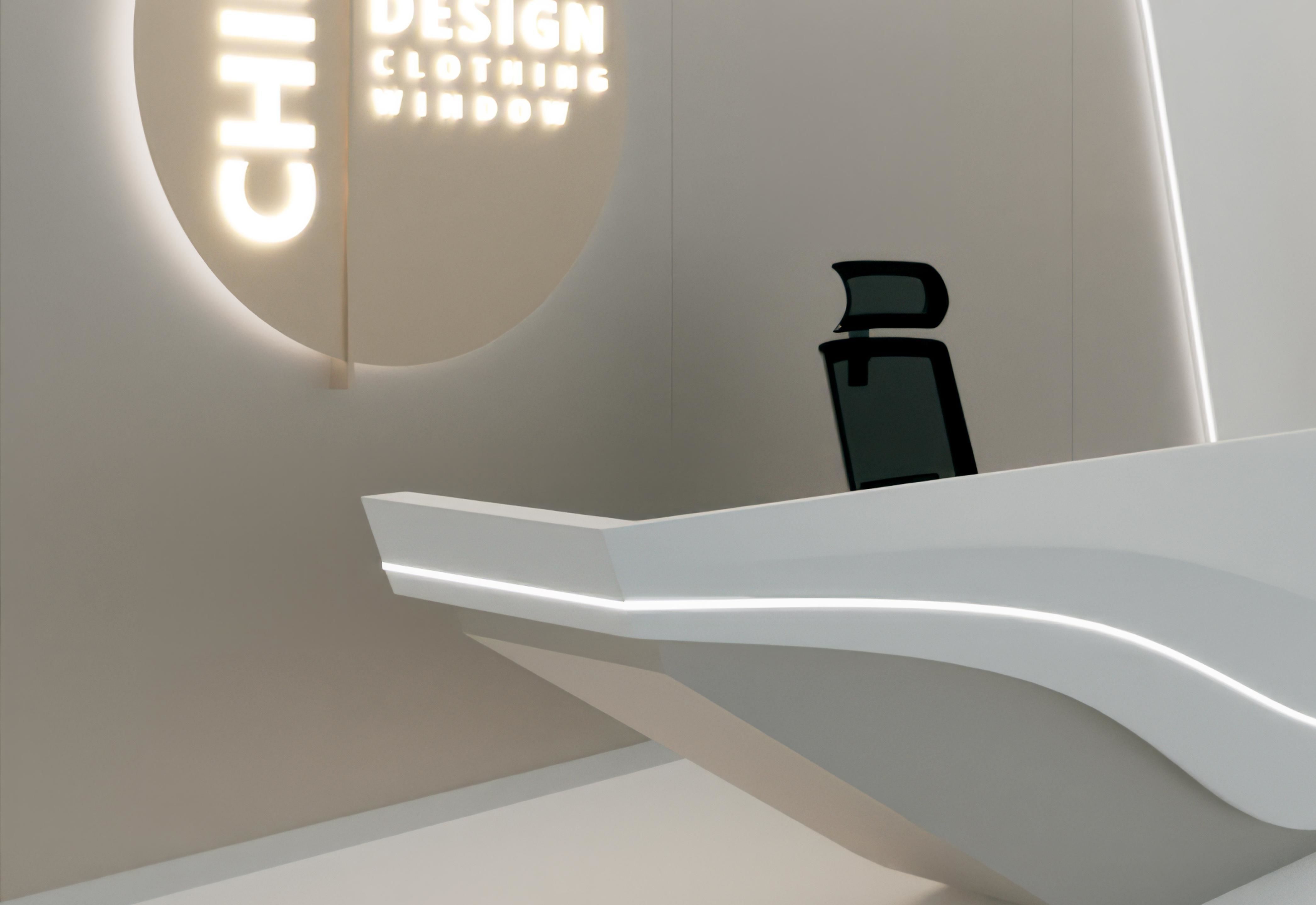 Front Modern Office Company 3D model_5