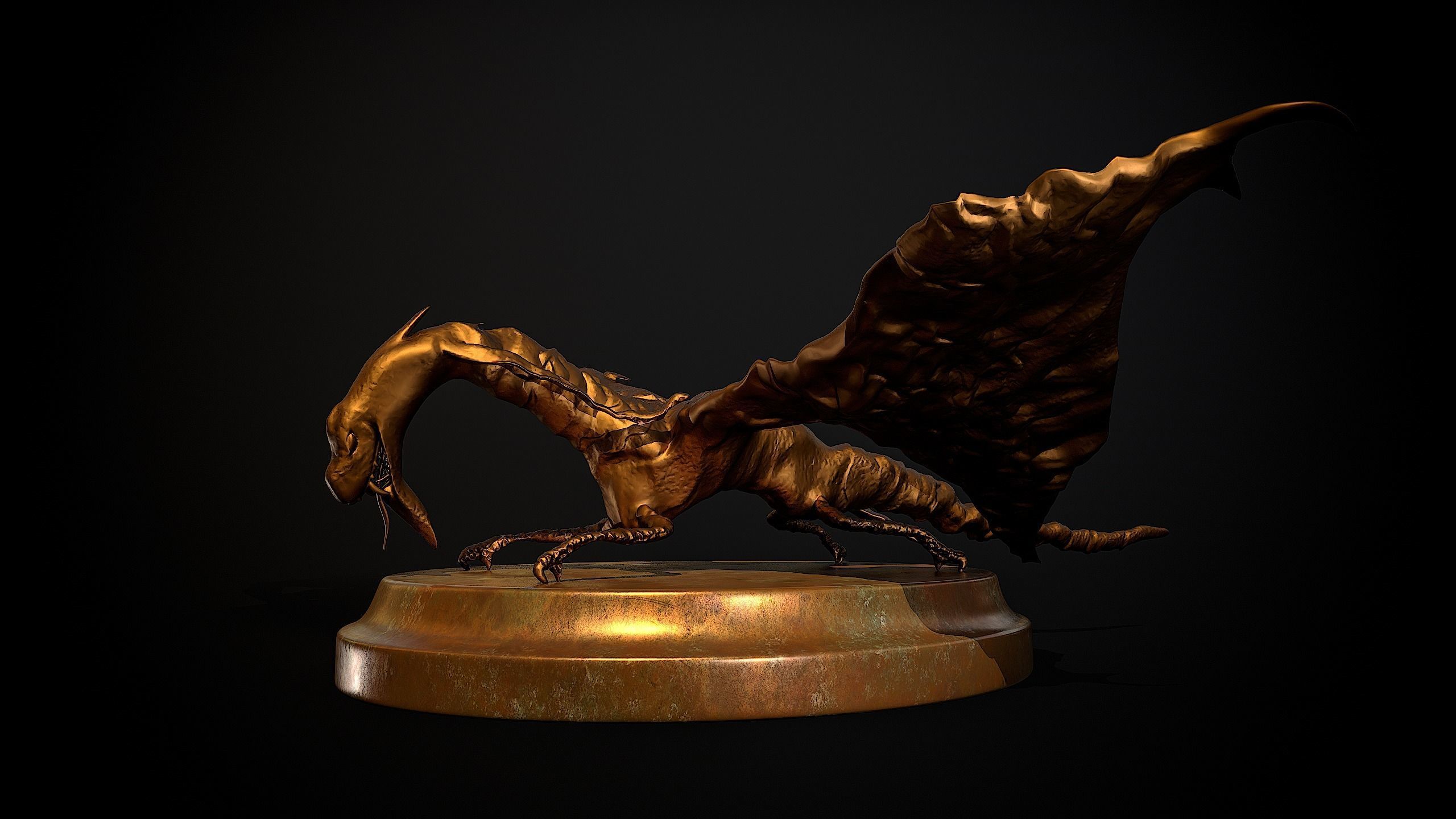 Dragon Statue 3d Print Model 3D print model_1