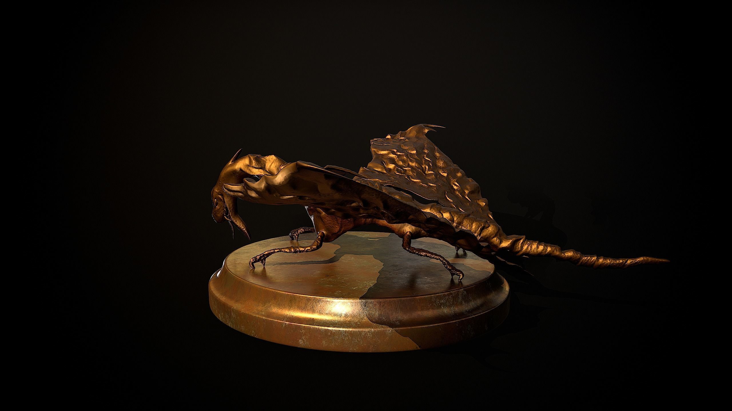 Dragon Statue 3d Print Model 3D print model_7