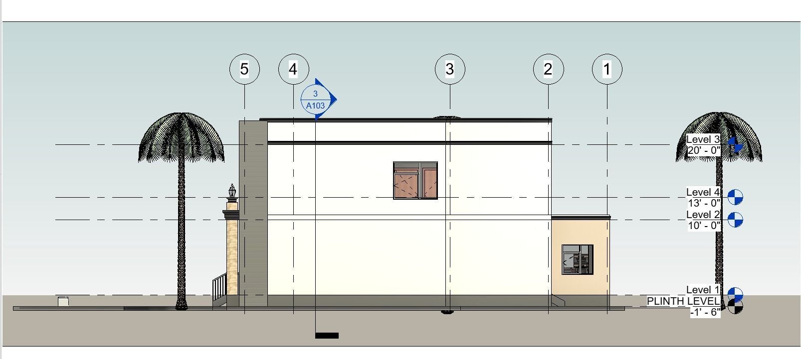 4 Bedroom Family house plan Low-poly 3D model_5