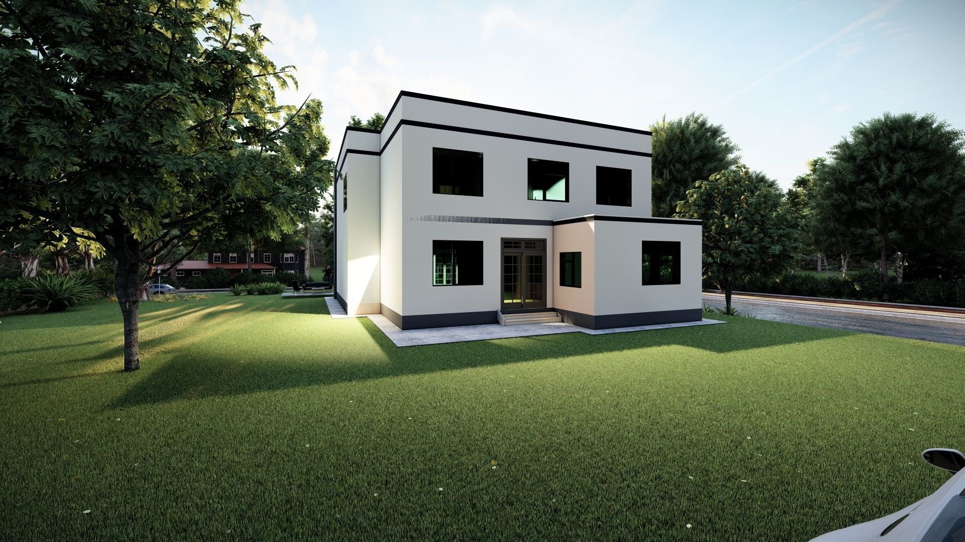 4 Bedroom Family house plan Low-poly 3D model_10