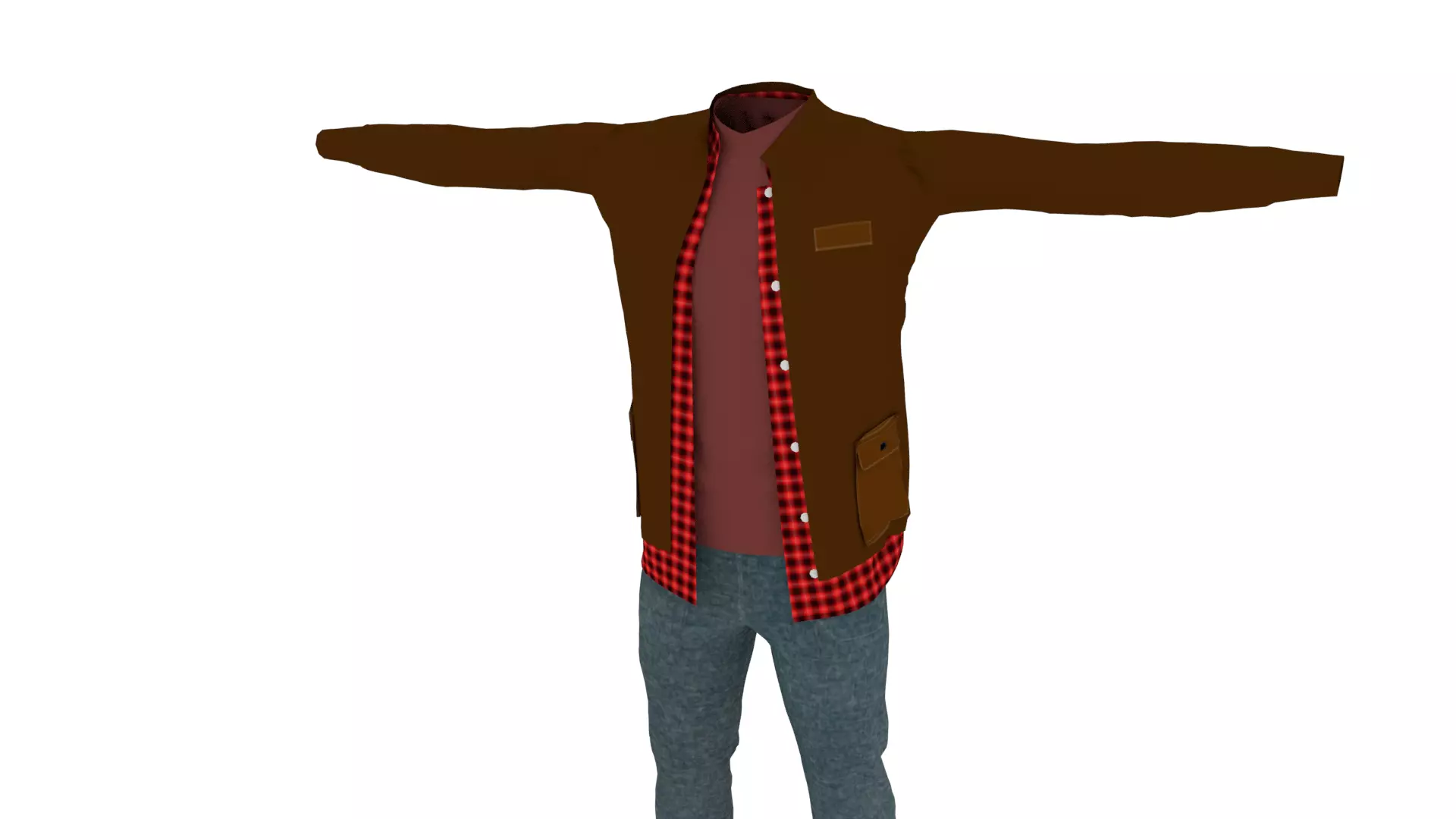 Man Costume Low-poly 3D model_0