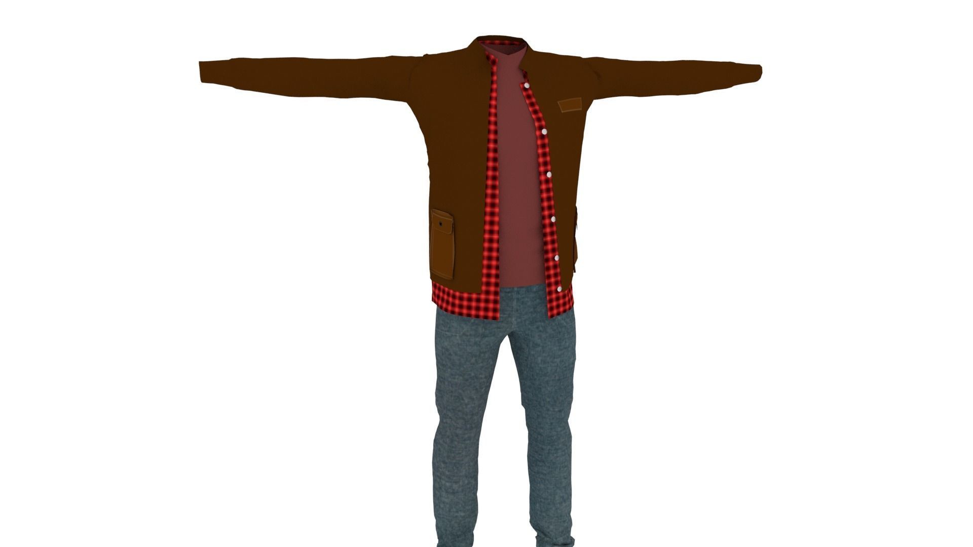 Man Costume Low-poly 3D model_1