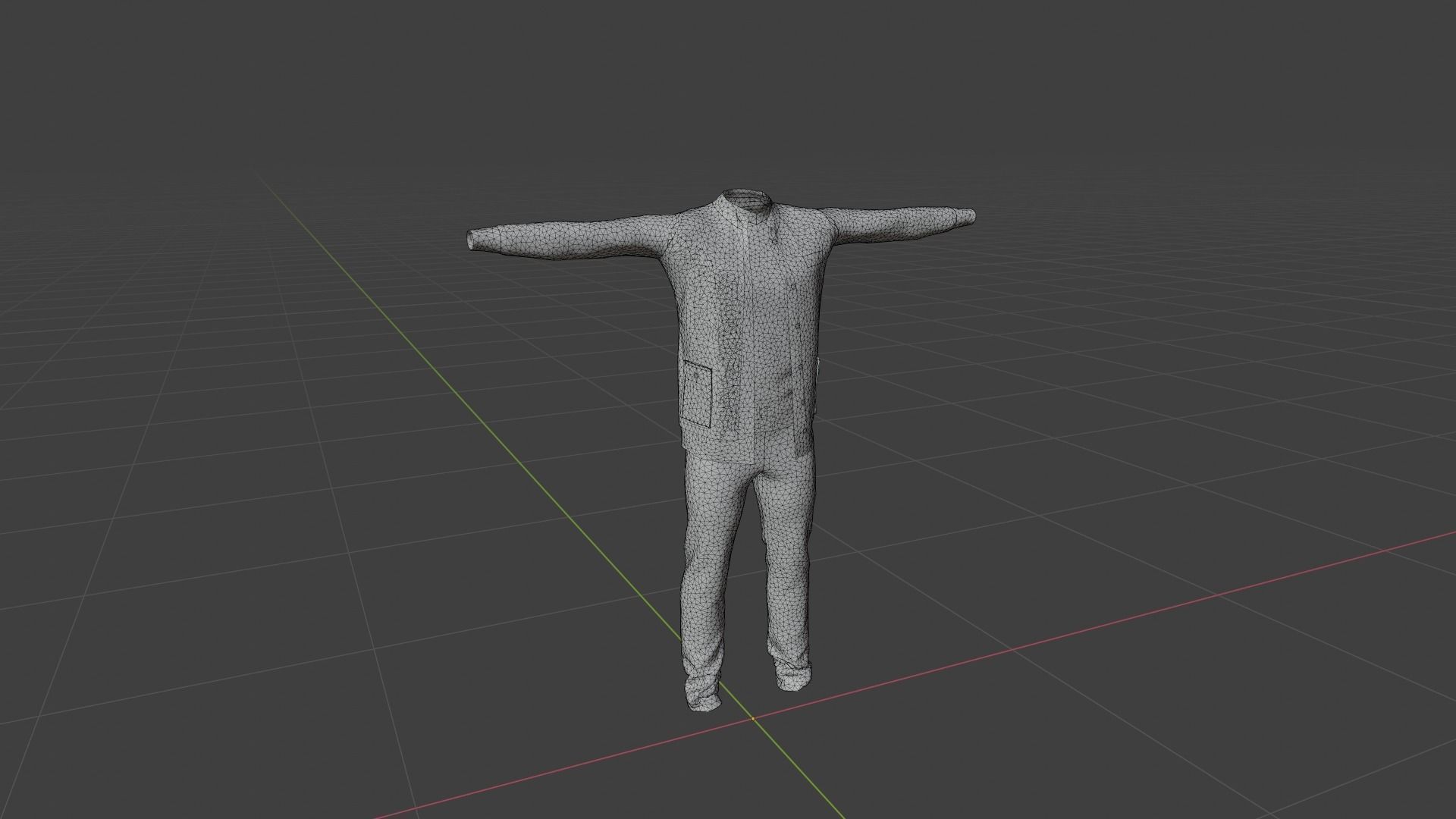 Man Costume Low-poly 3D model_6
