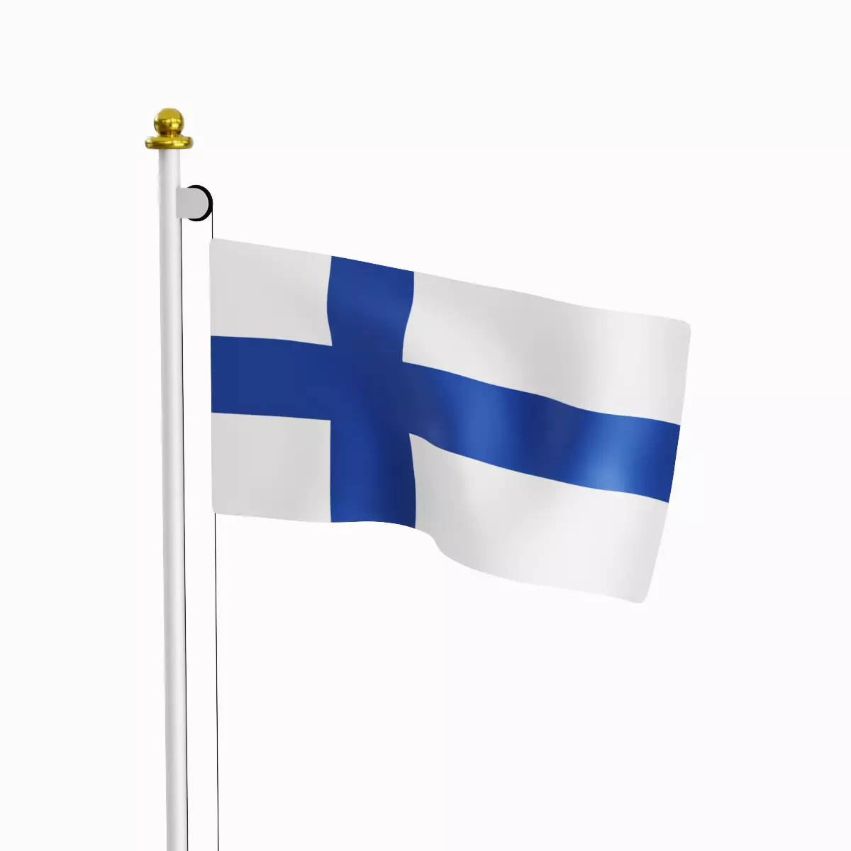 Flag of the Finland Low-poly 3D model_0