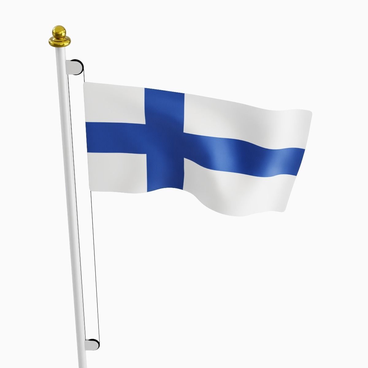 Flag of the Finland Low-poly 3D model_4
