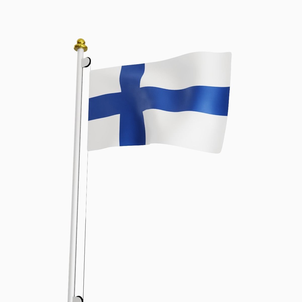 Flag of the Finland Low-poly 3D model_5