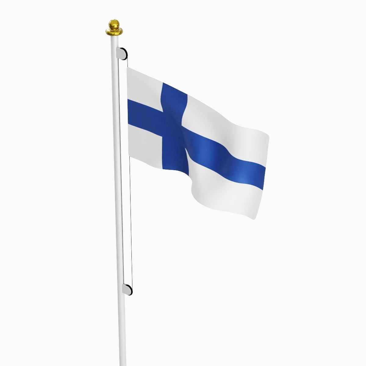 Flag of the Finland Low-poly 3D model_2