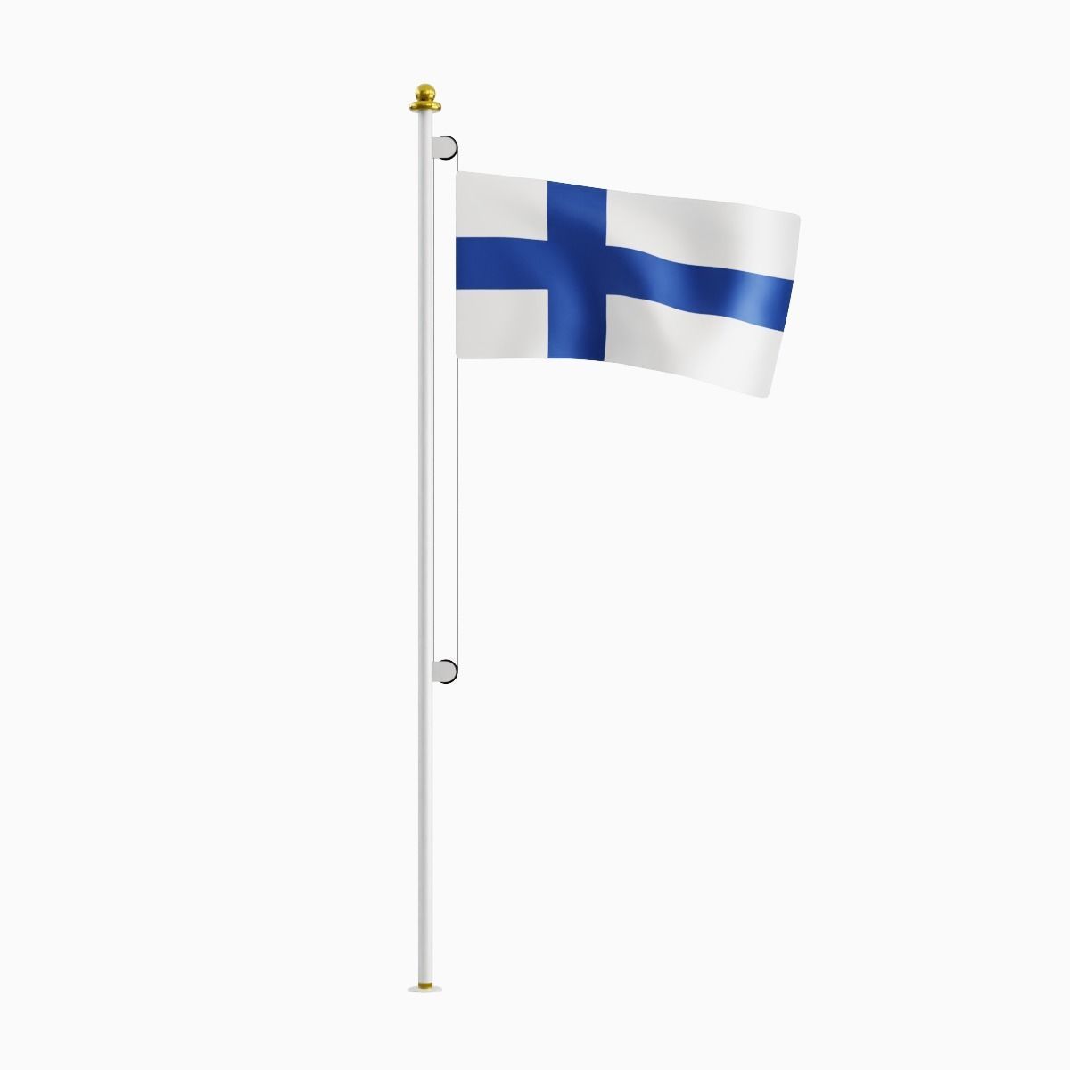 Flag of the Finland Low-poly 3D model_3