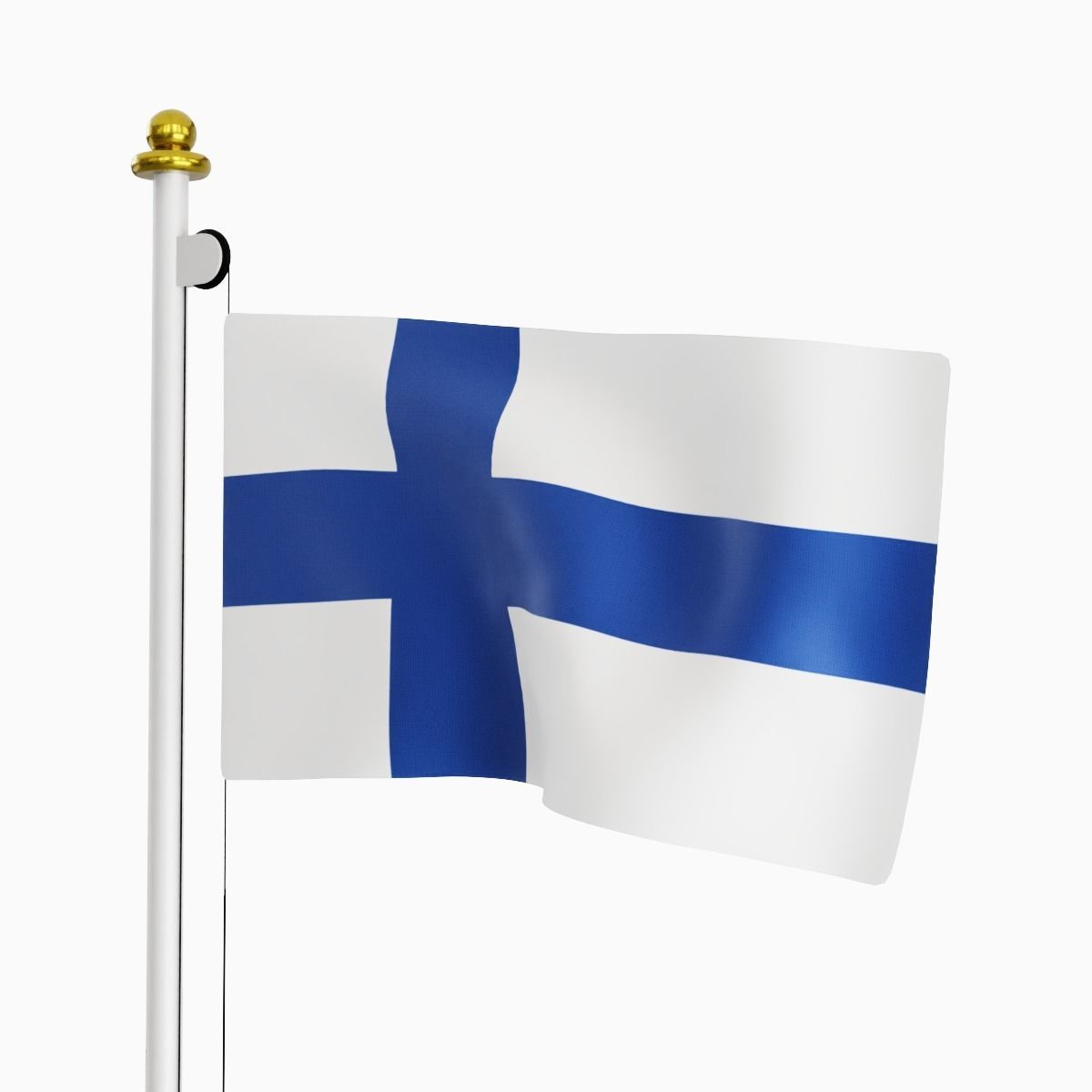 Flag of the Finland Low-poly 3D model_1