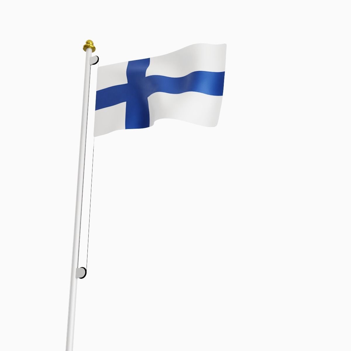 Flag of the Finland Low-poly 3D model_6