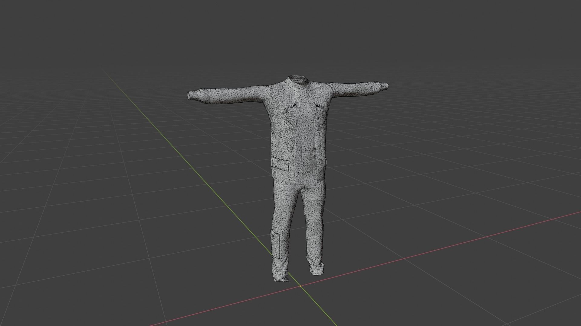 Man Costume Low-poly 3D model_6