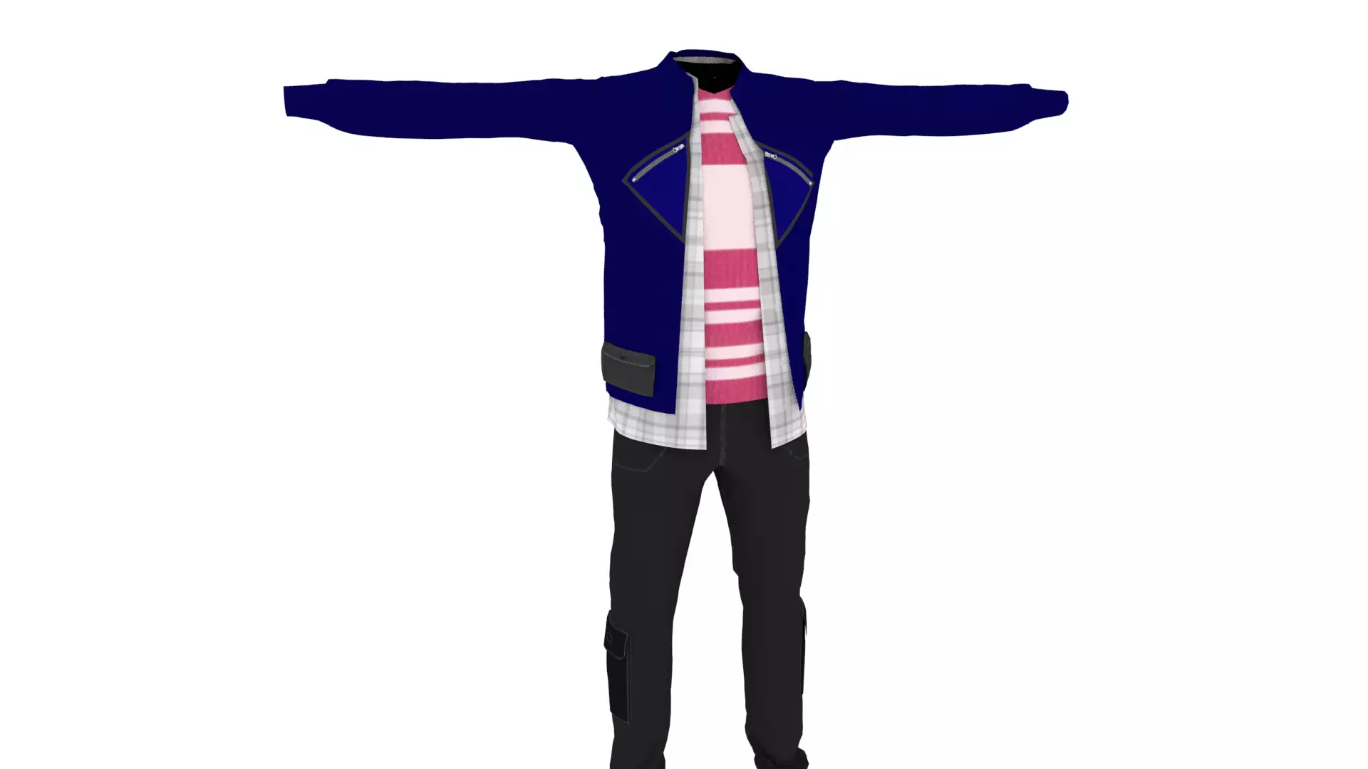 Man Costume Low-poly 3D model_0