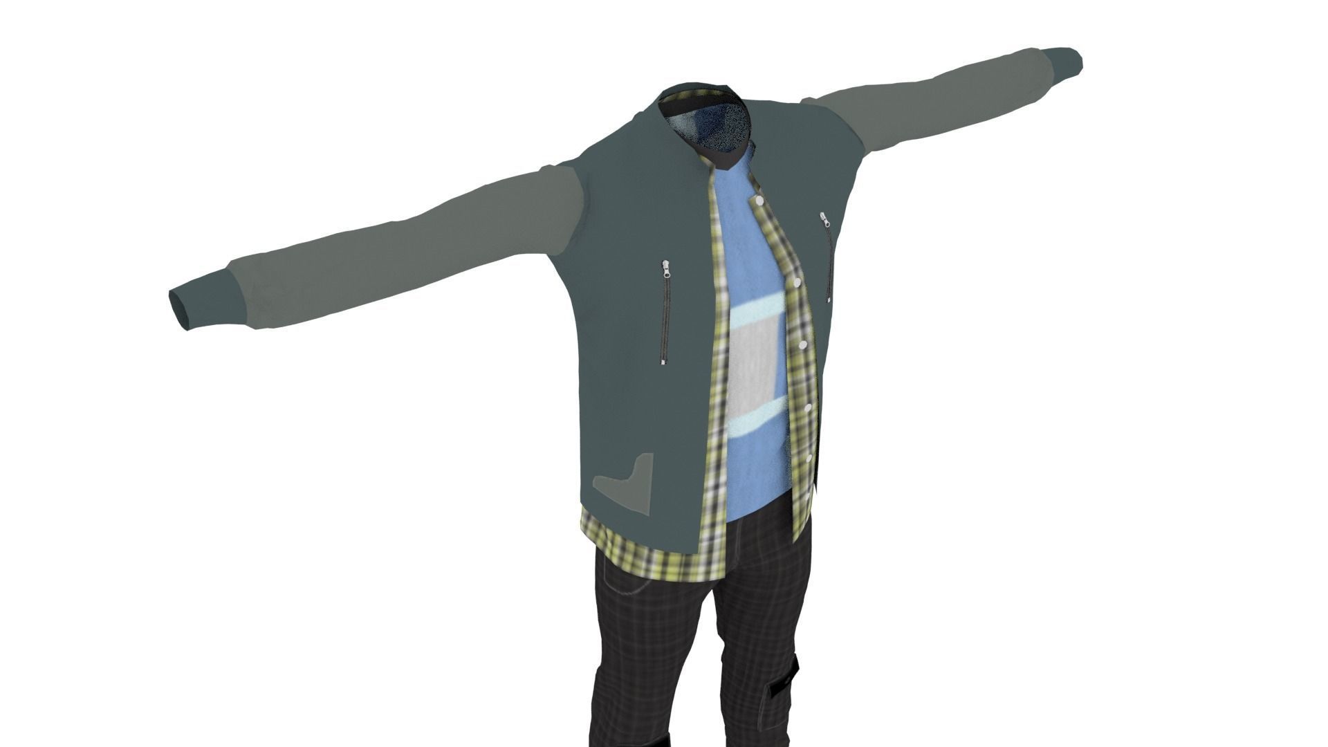 Man Clothing Low-poly 3D model_4