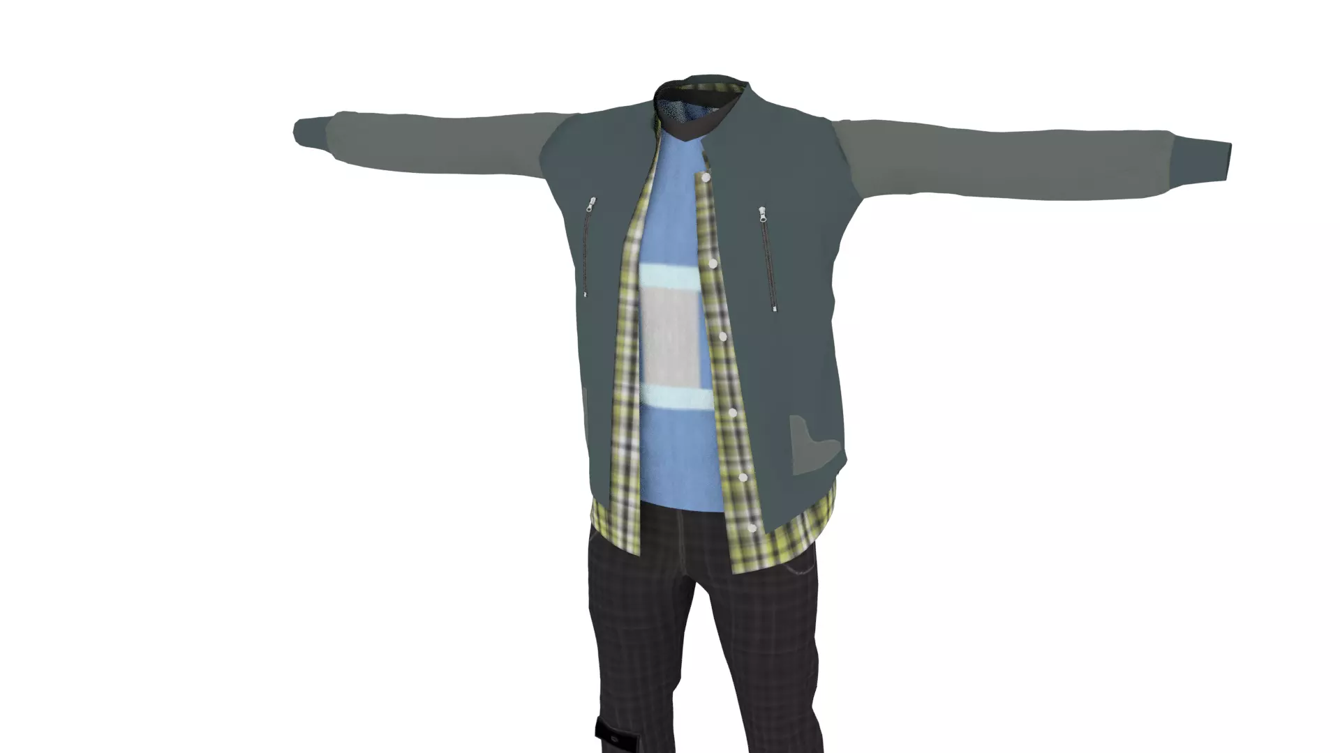 Man Clothing Low-poly 3D model_0