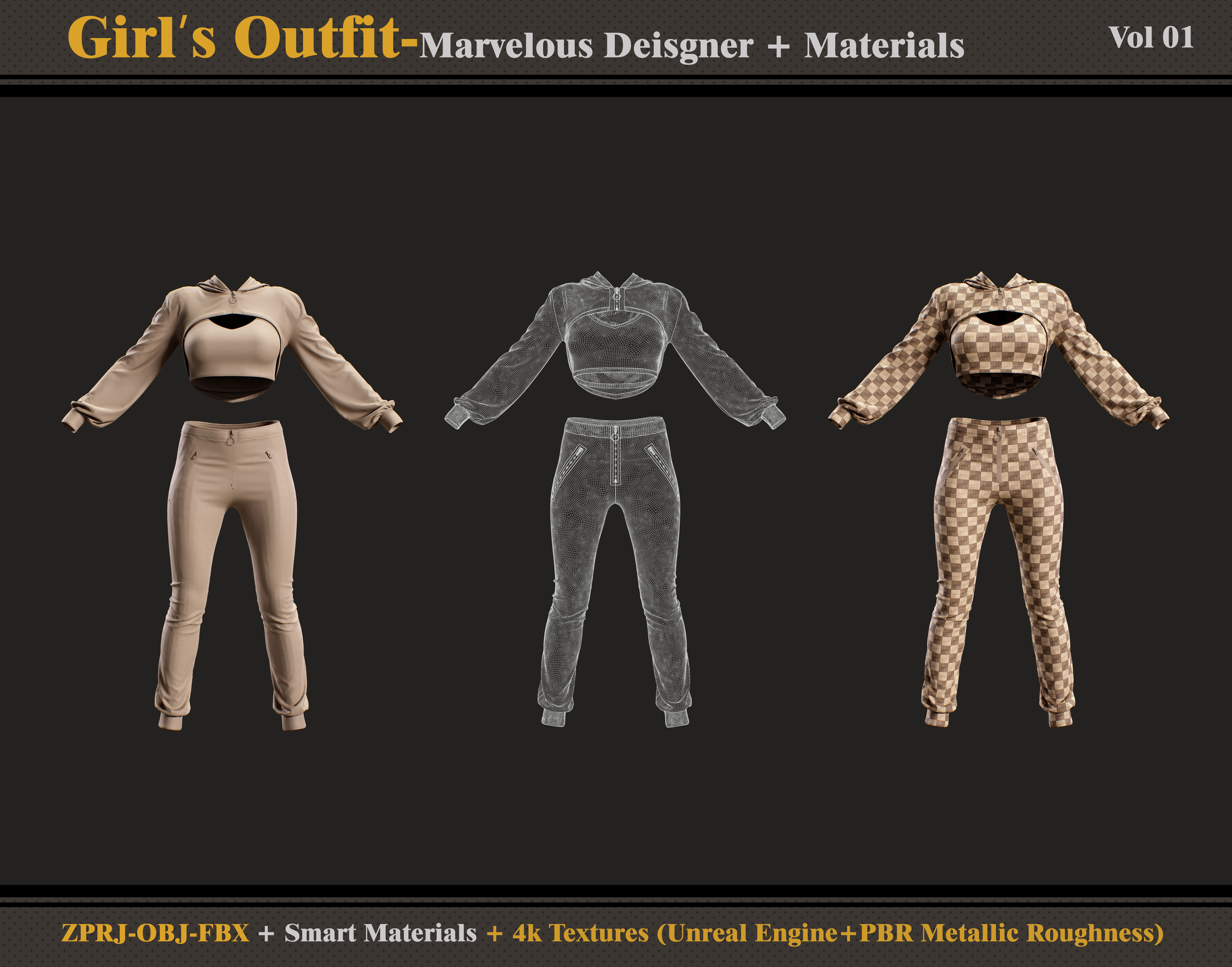 Girl outfit 01-jprj-fbx-obj-materials 3D model_2
