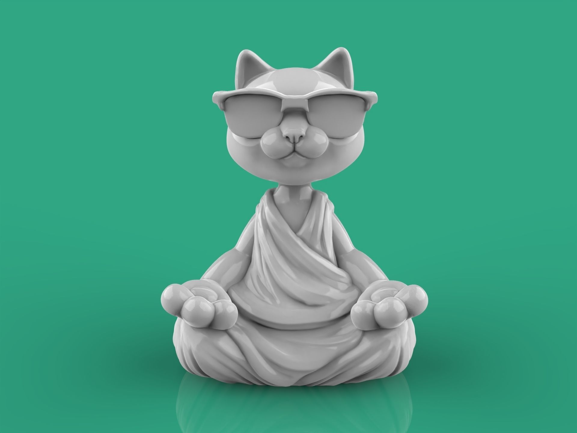 cat yoga 3d print 3D model 3D printable CGTrader