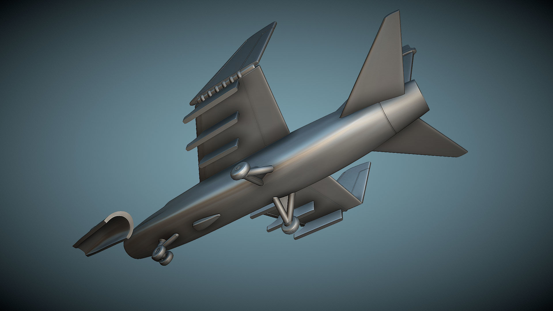 Vought LTV A-7E folded wings - 3D Printable Model 3D print model_4