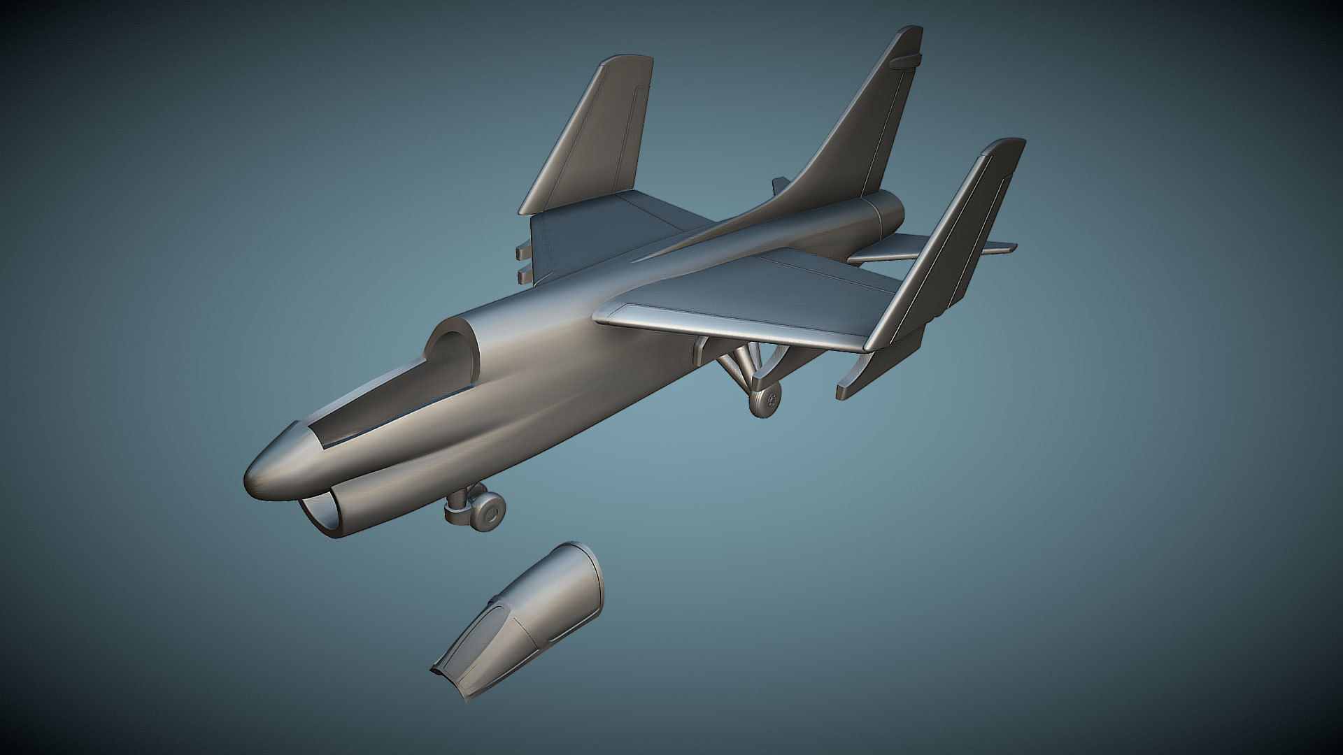Vought LTV A-7E folded wings - 3D Printable Model 3D print model_1