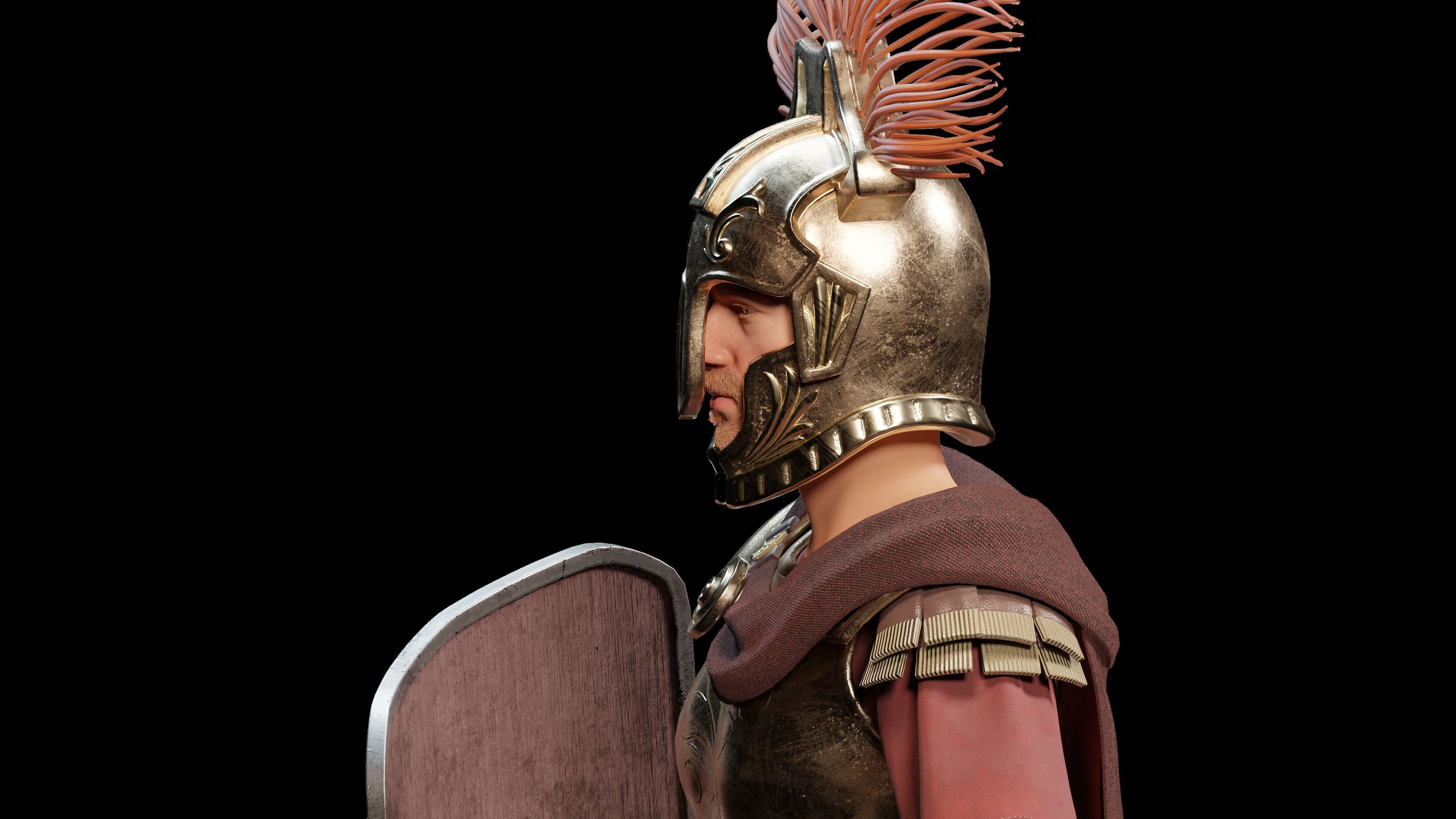 Jules Cesar - Roman Emperor Centurion Blender  Low-poly 3D model_55