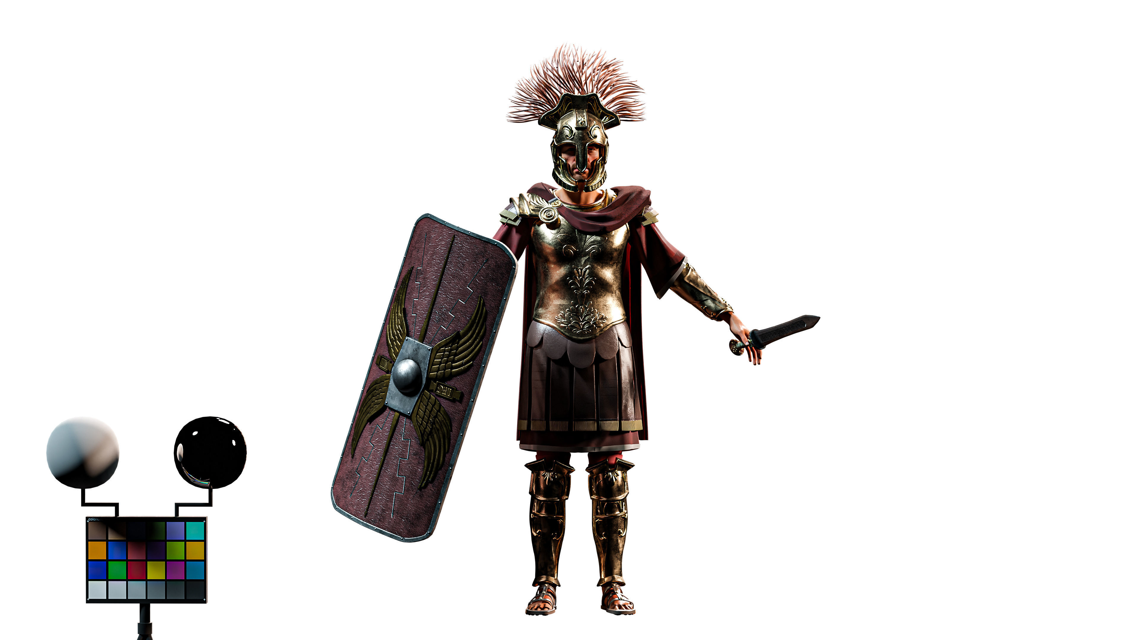 Jules Cesar - Roman Emperor Centurion Blender  Low-poly 3D model_3