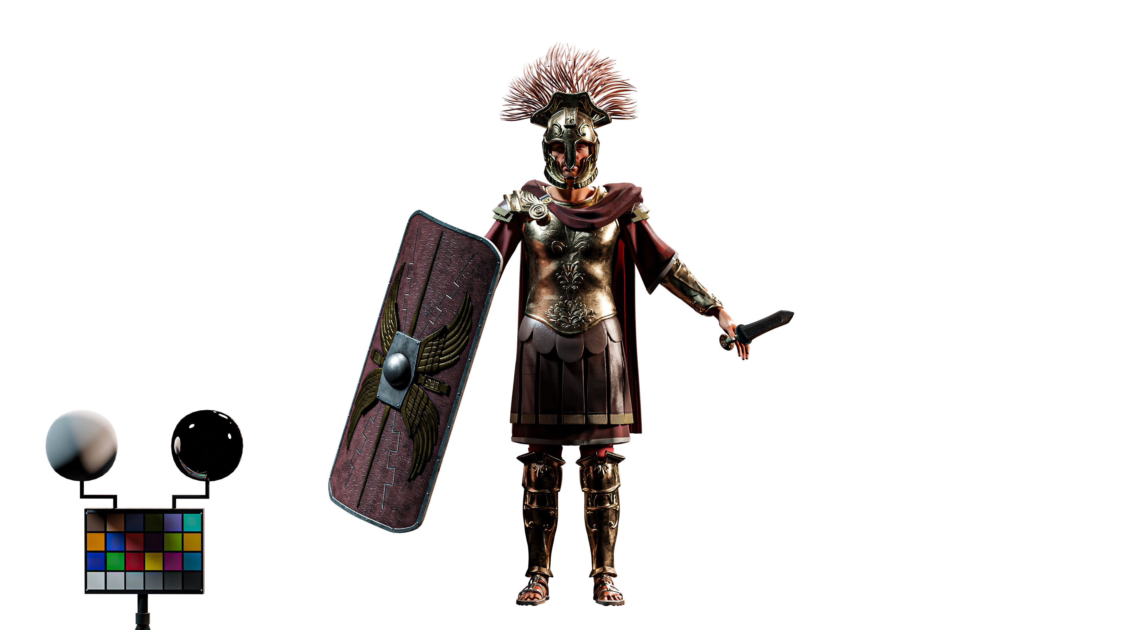 Jules Cesar - Roman Emperor Centurion Blender  Low-poly 3D model_1