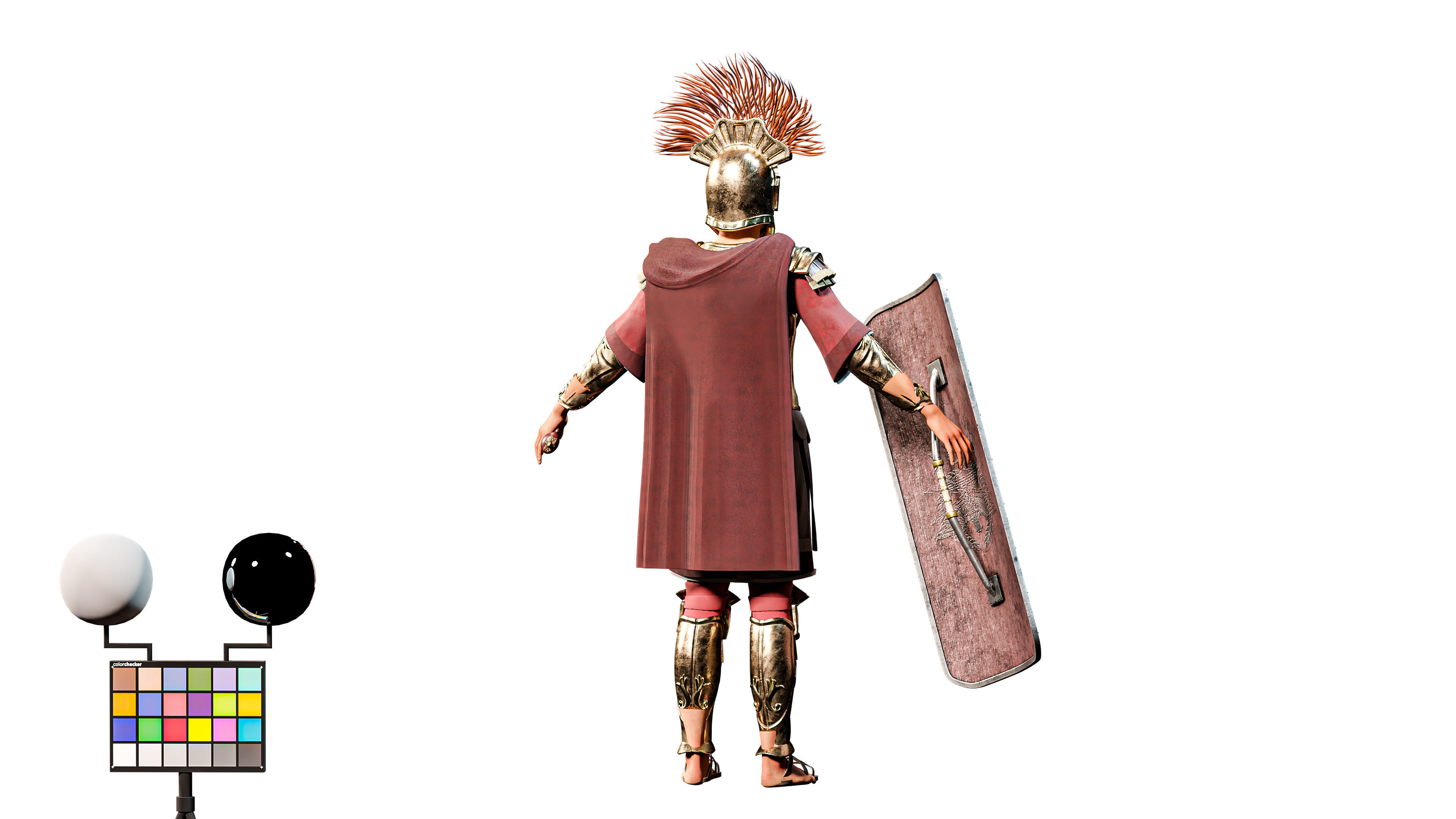 Jules Cesar - Roman Emperor Centurion Blender  Low-poly 3D model_14