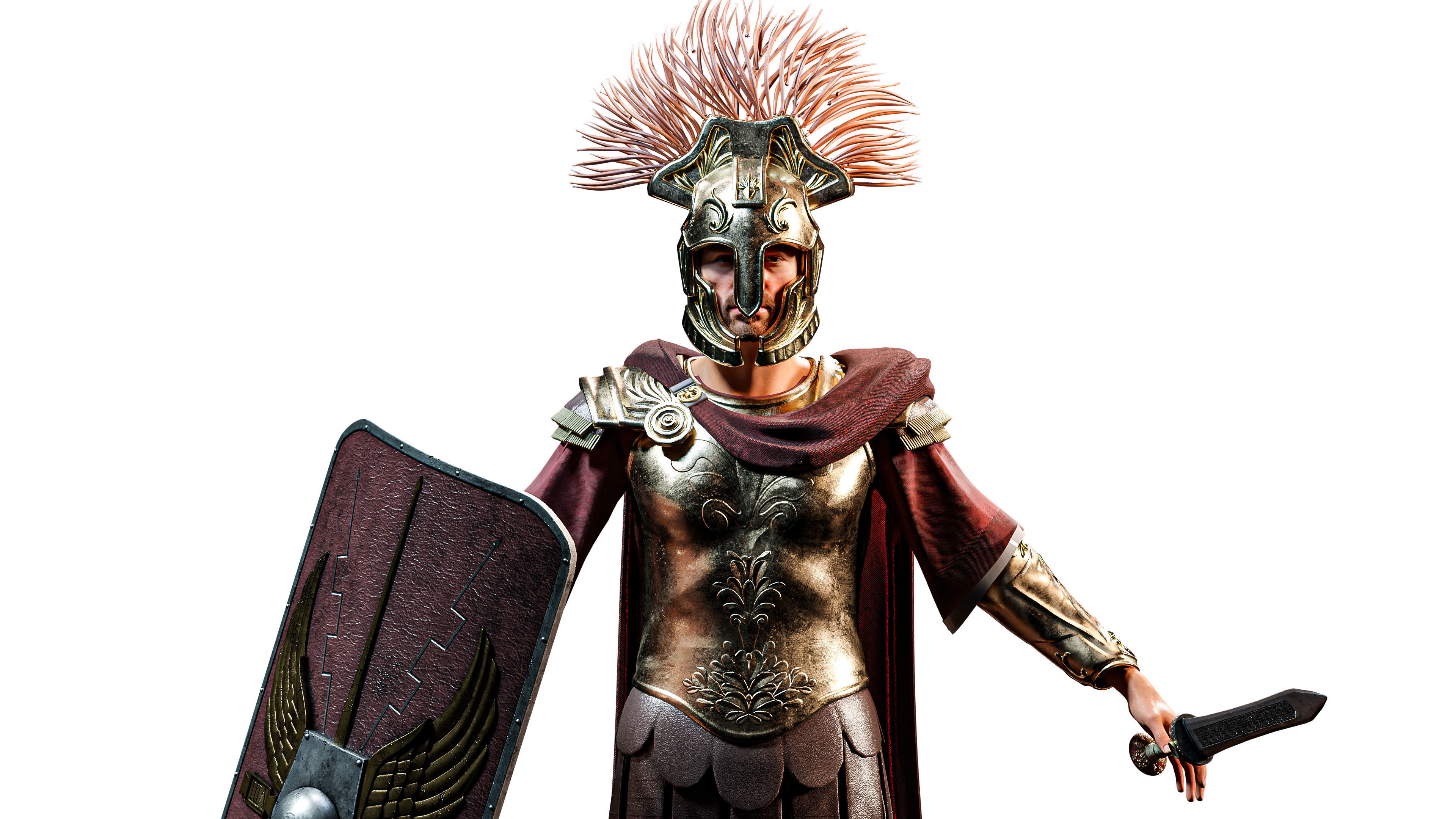 Jules Cesar - Roman Emperor Centurion Blender  Low-poly 3D model_30