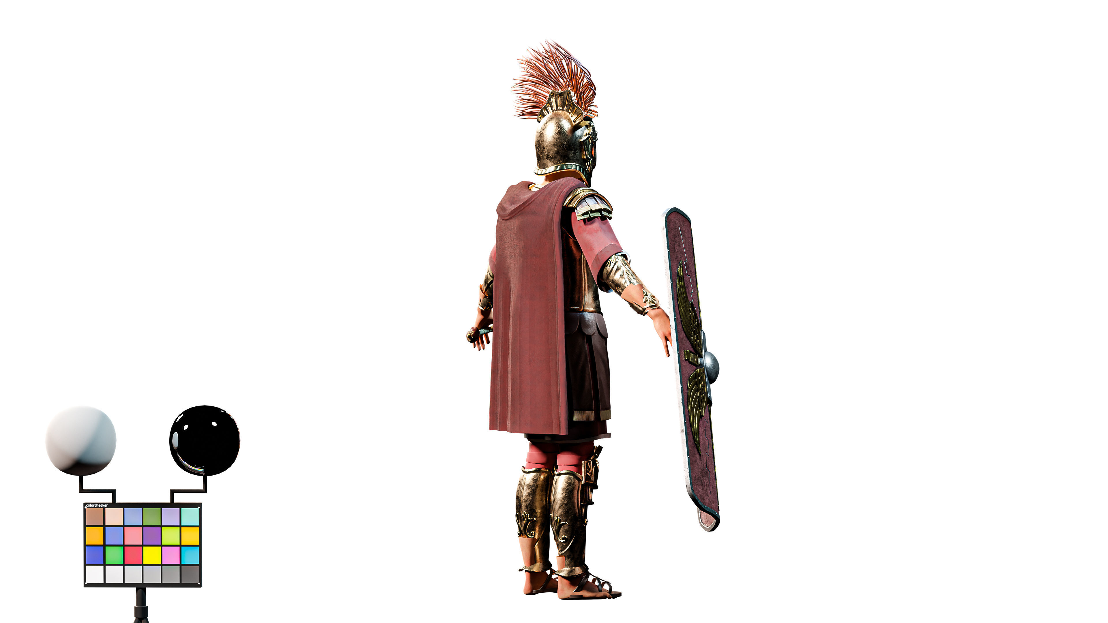 Jules Cesar - Roman Emperor Centurion Blender  Low-poly 3D model_12