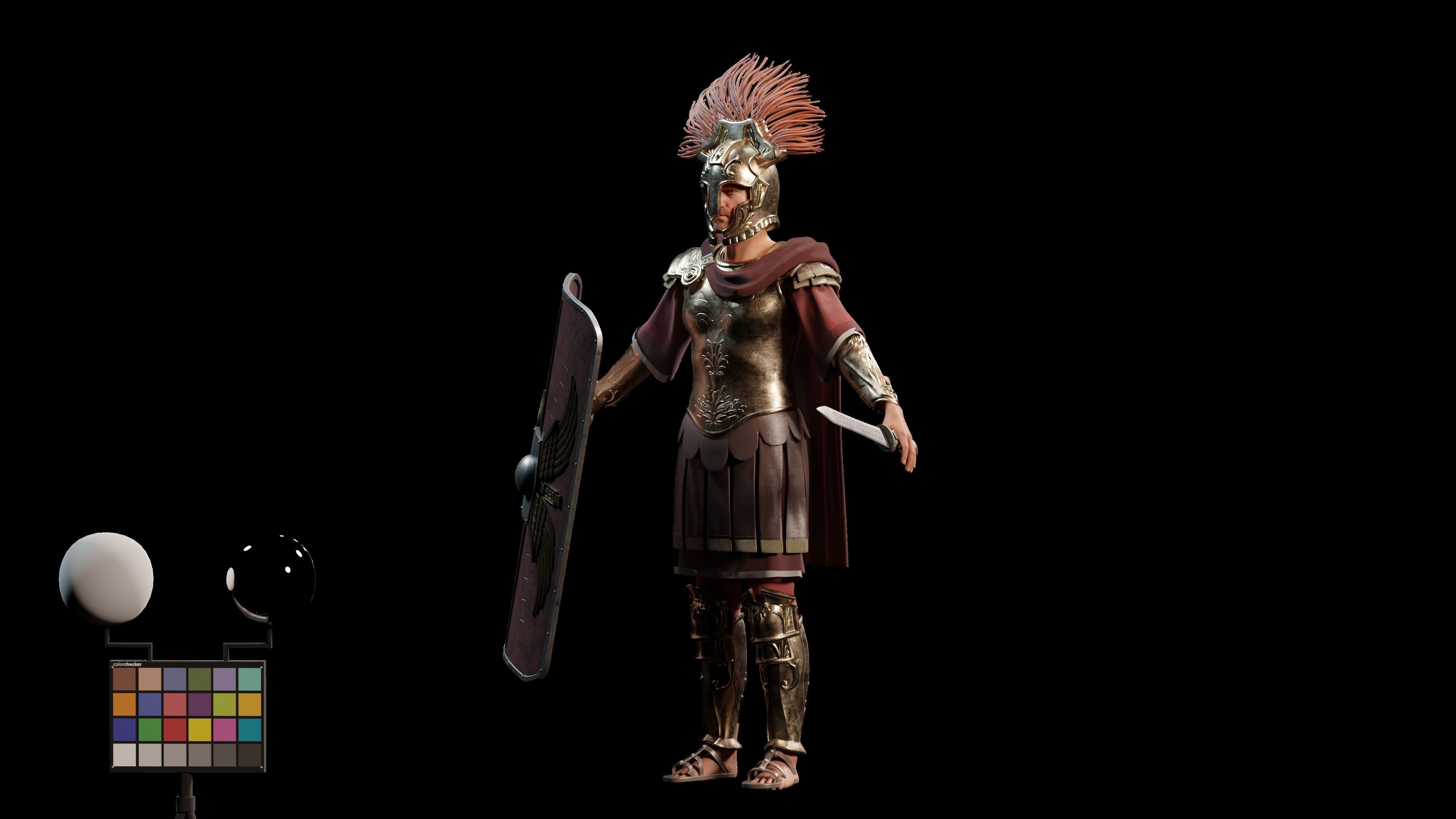 Jules Cesar - Roman Emperor Centurion Blender  Low-poly 3D model_25