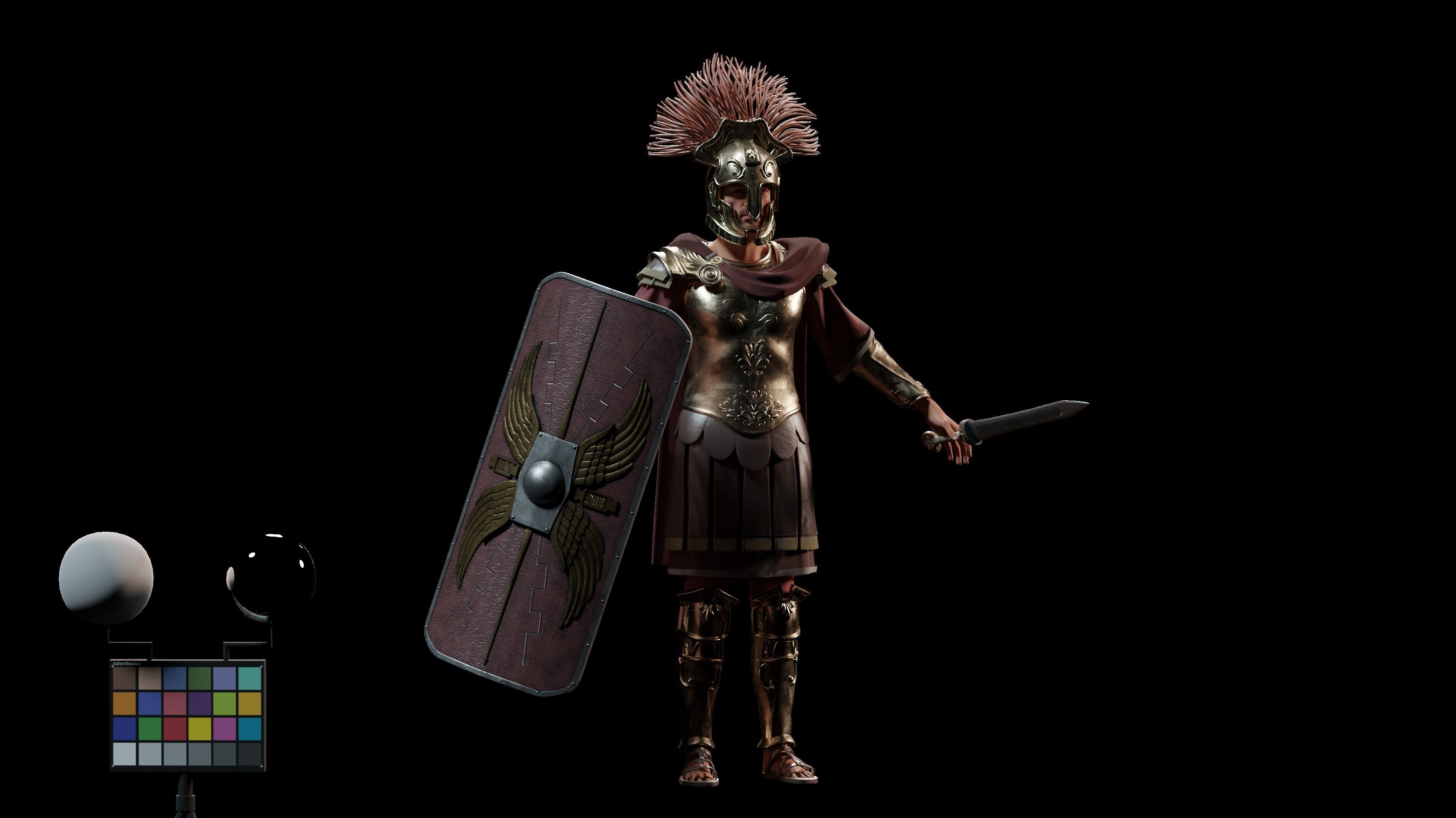 Jules Cesar - Roman Emperor Centurion Blender  Low-poly 3D model_5