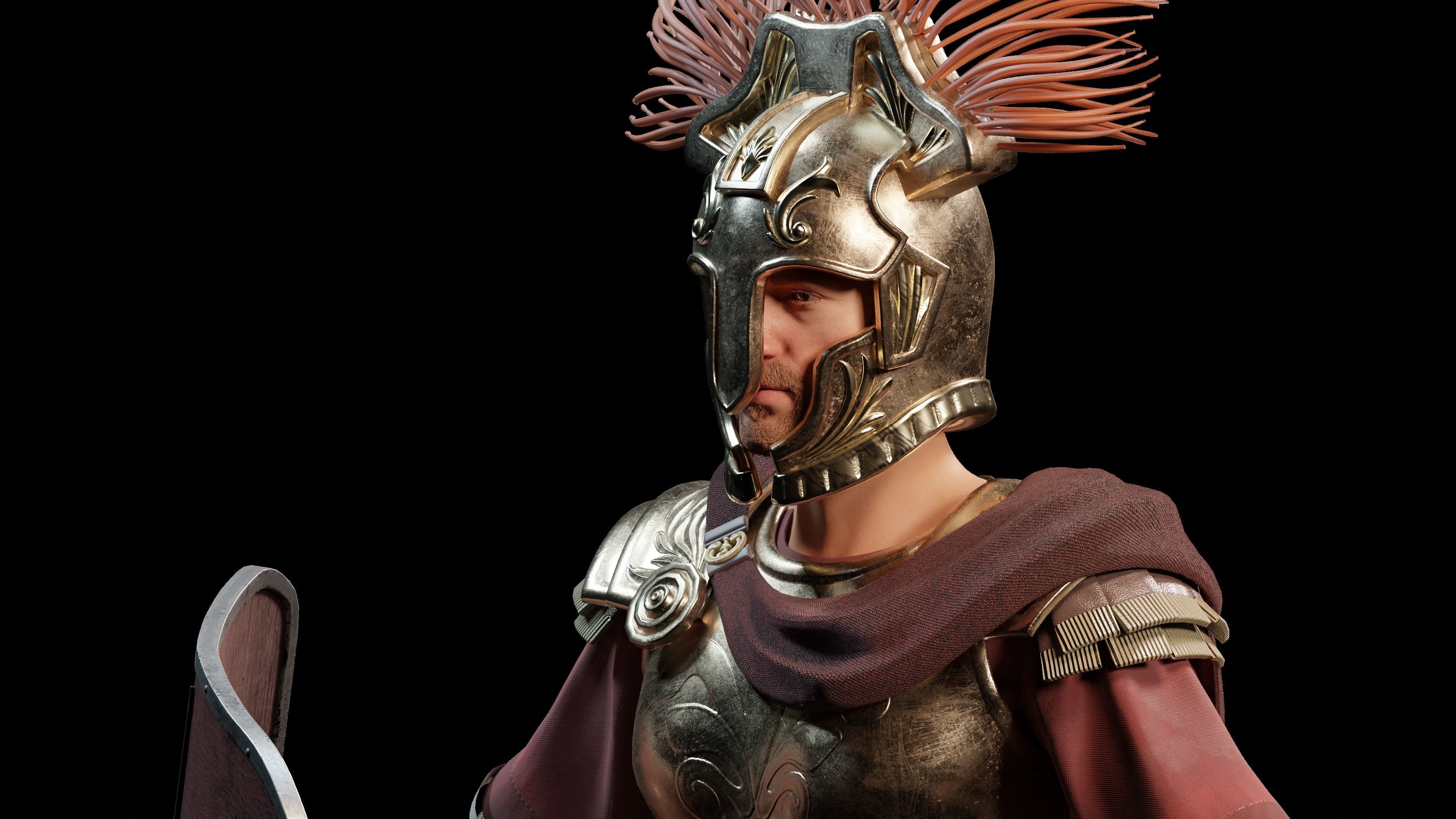 Jules Cesar - Roman Emperor Centurion Blender  Low-poly 3D model_61