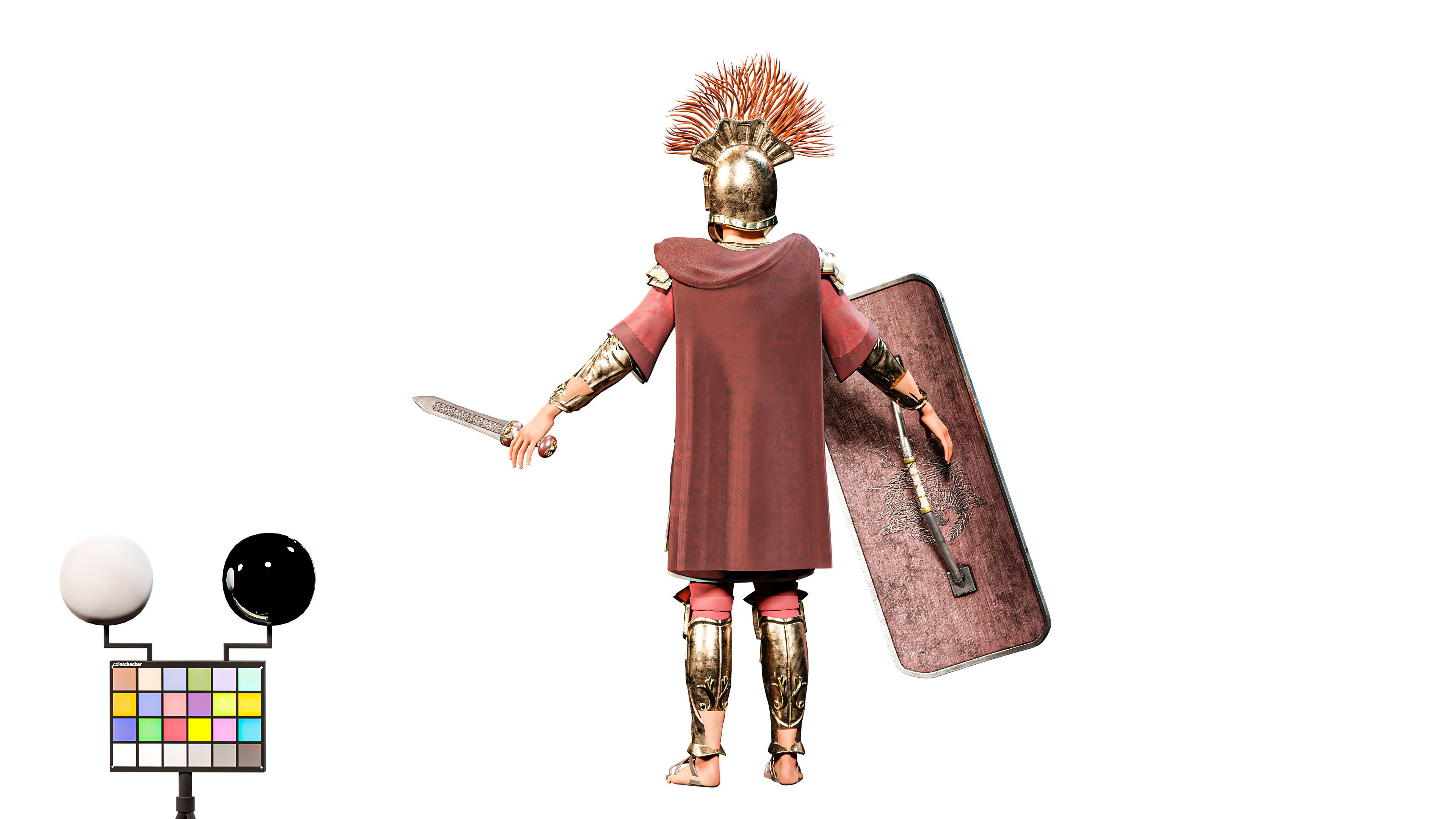 Jules Cesar - Roman Emperor Centurion Blender  Low-poly 3D model_16