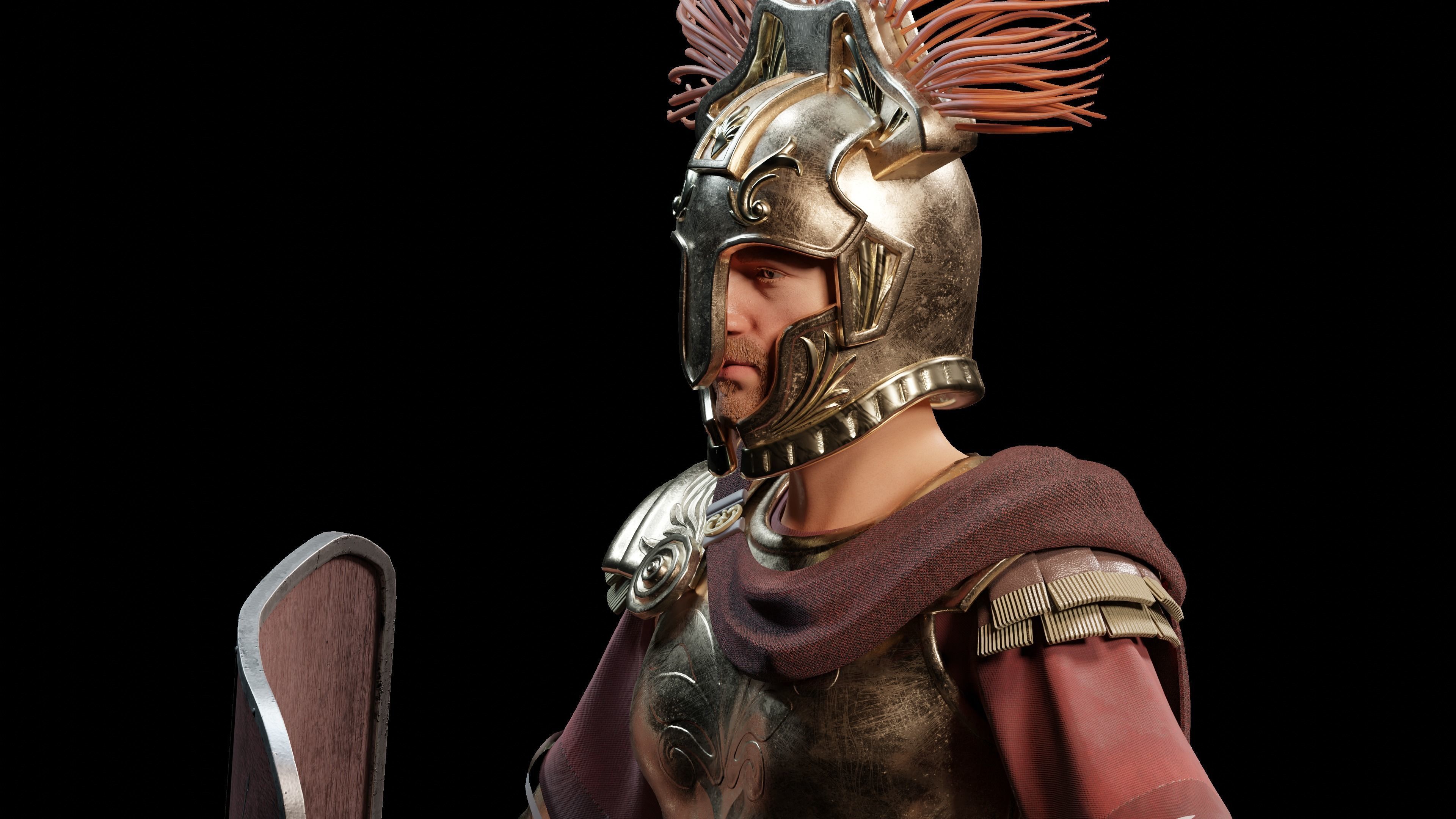 Jules Cesar - Roman Emperor Centurion Blender  Low-poly 3D model_59