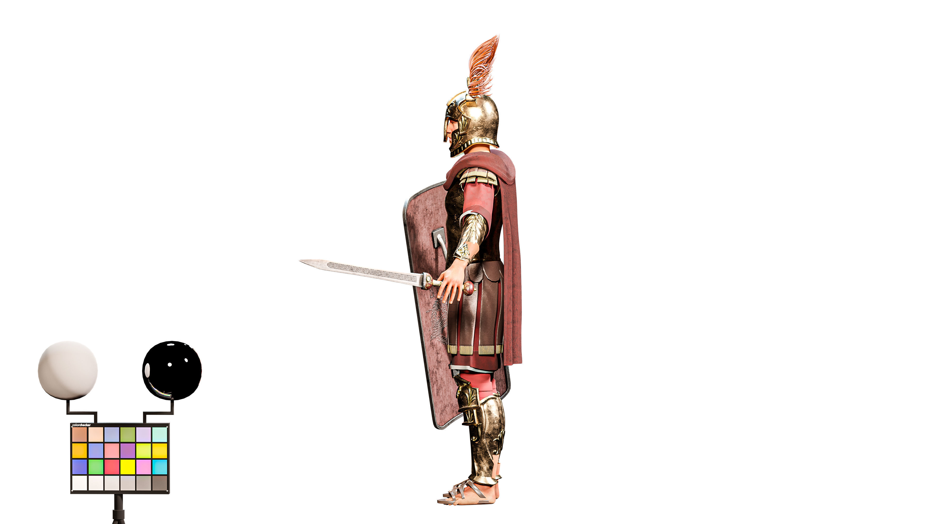 Jules Cesar - Roman Emperor Centurion Blender  Low-poly 3D model_20